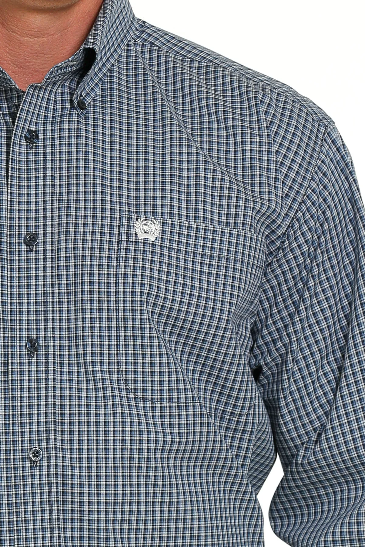 Cinch Men's Navy Plaid Button Down Western Shirt