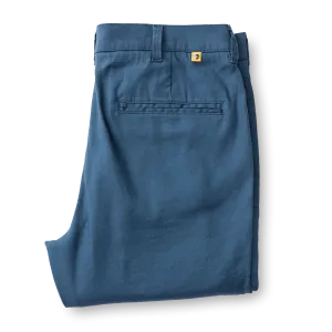 Classic Fit Linen Gold School Chino - Midnight Blue