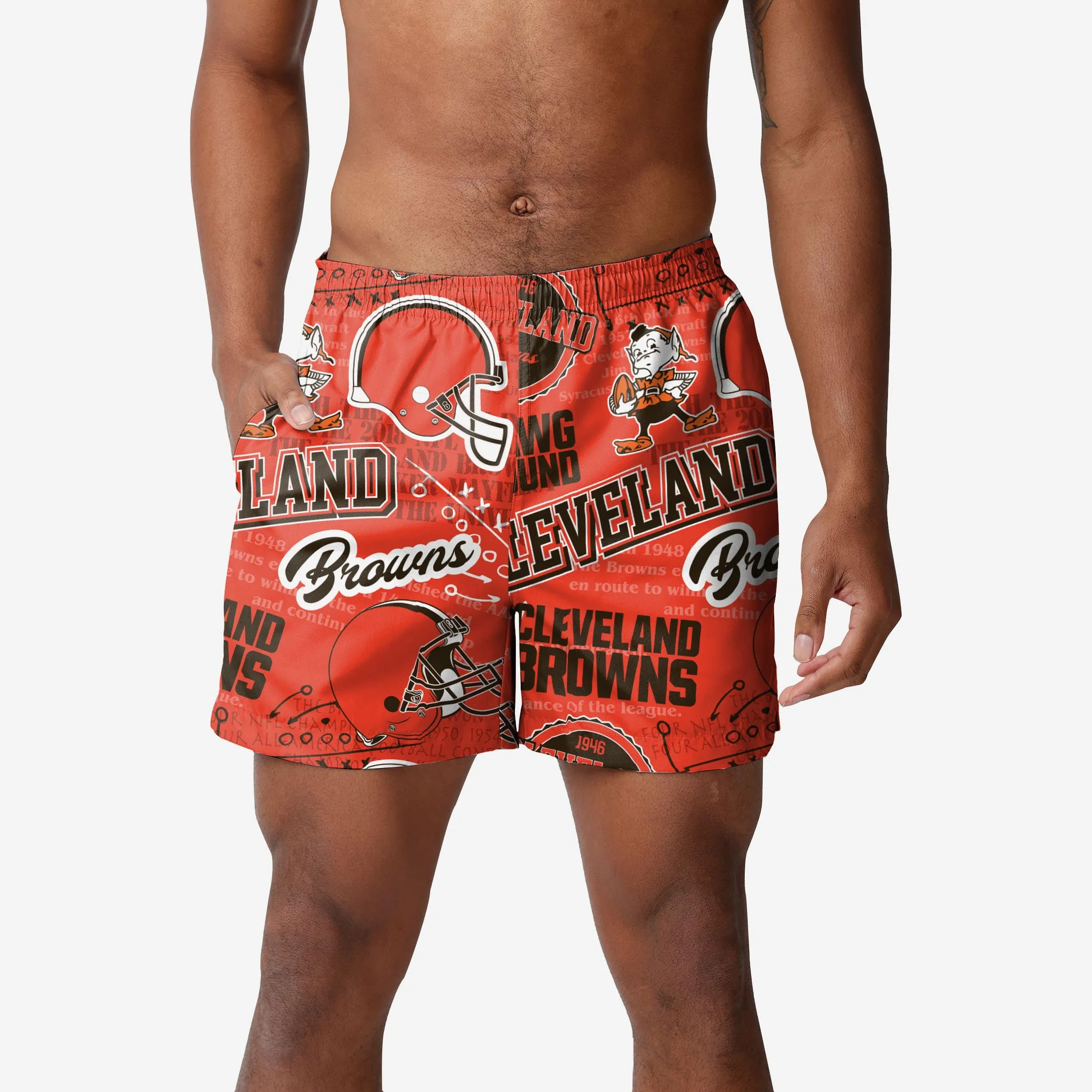 Cleveland Browns Logo Rush Swimming Trunks