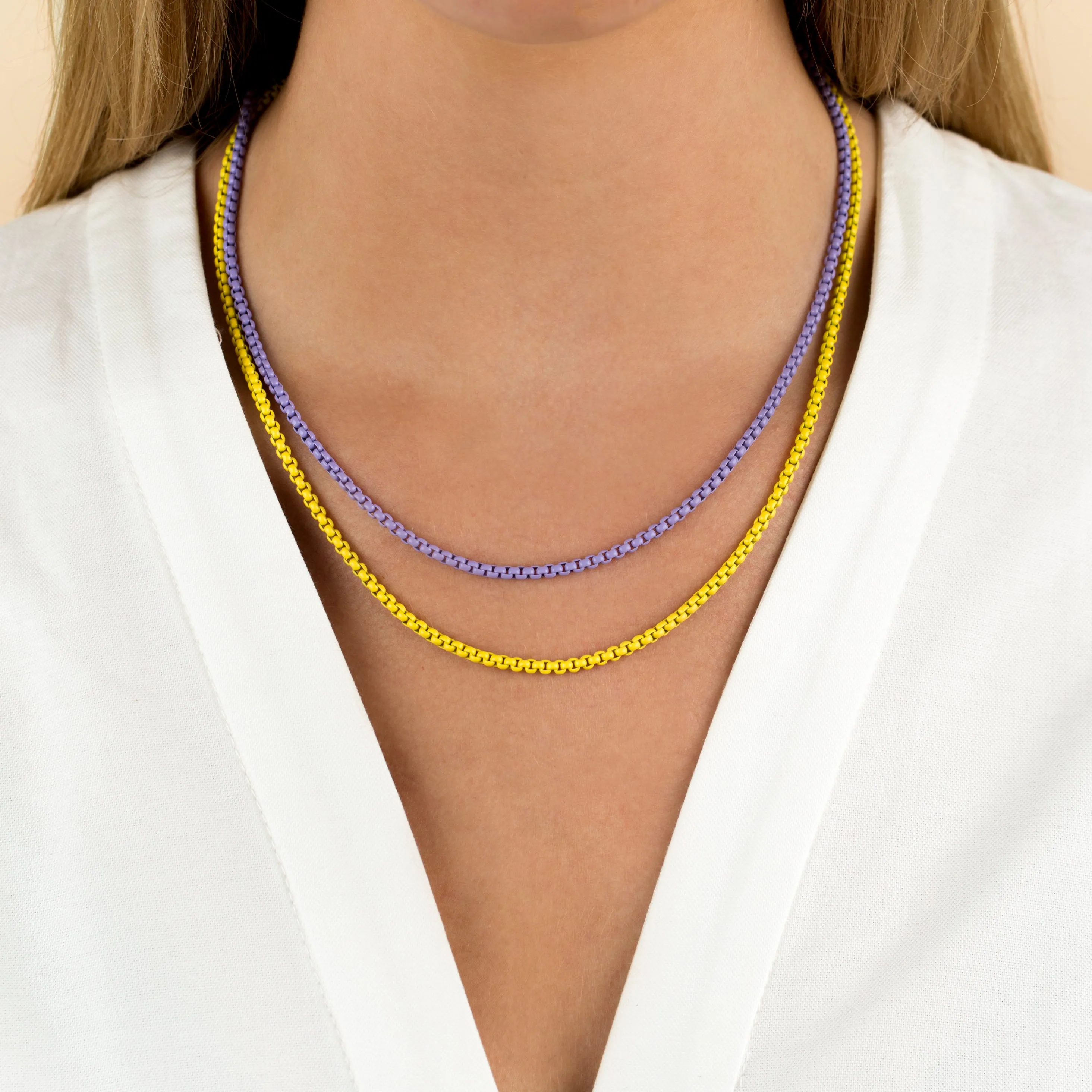 Colored Enamel Rope Chain Necklace