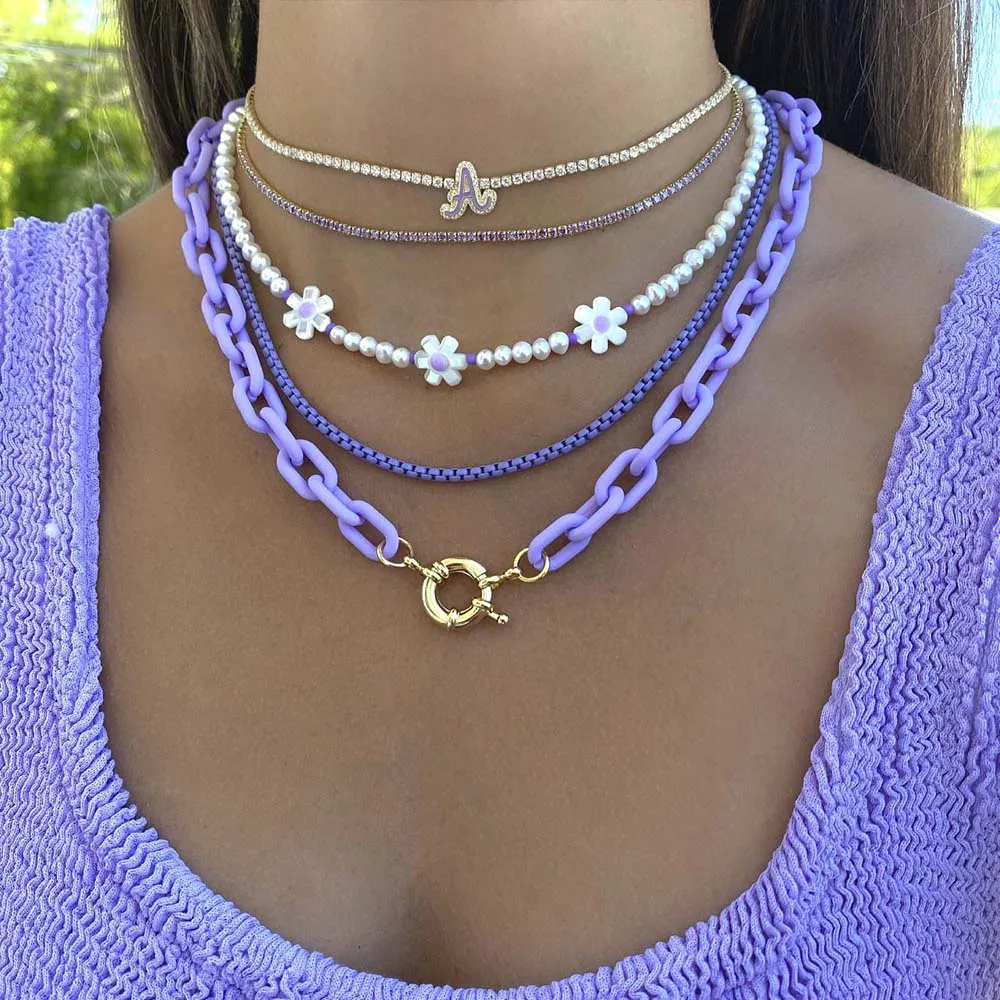 Colored Enamel Rope Chain Necklace