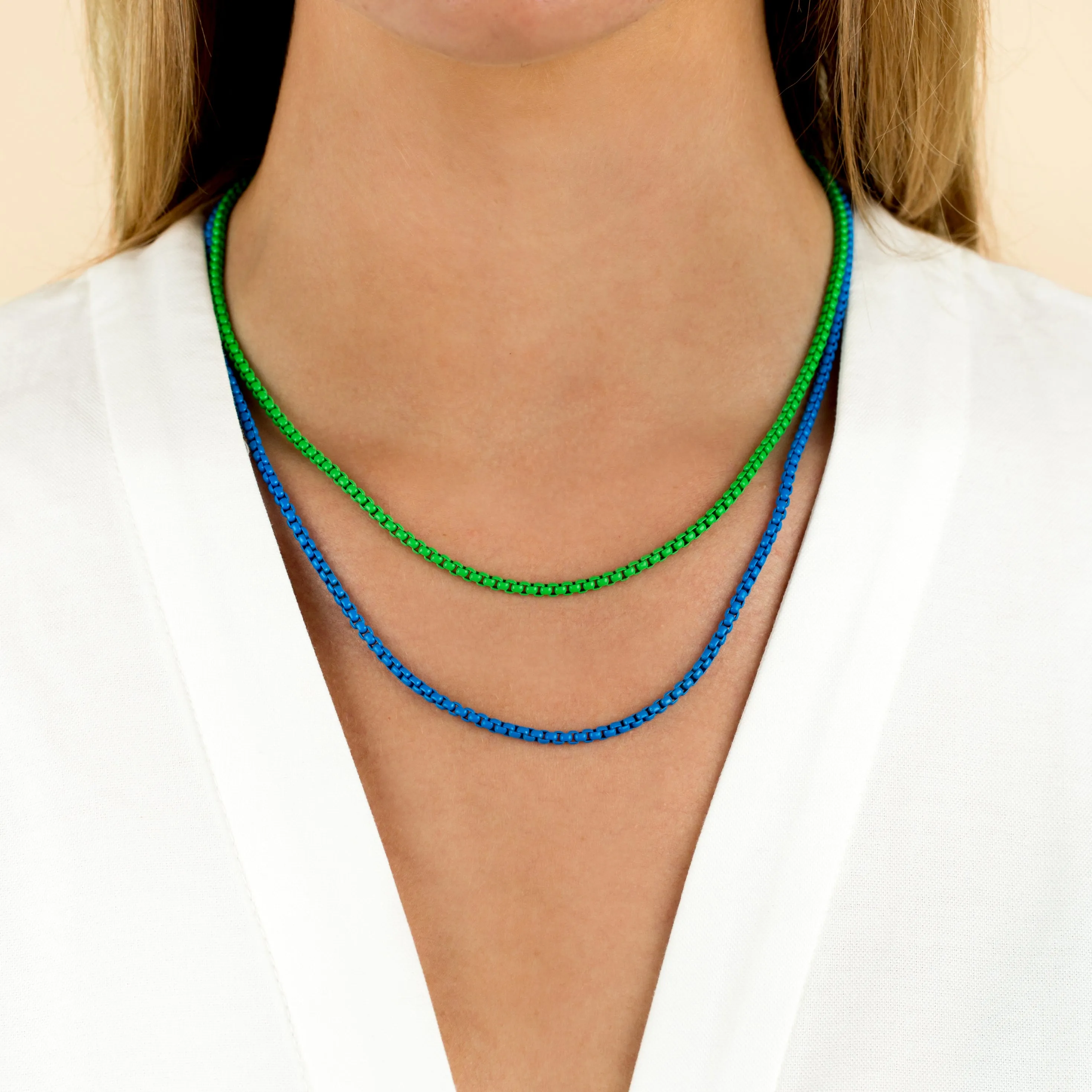 Colored Enamel Rope Chain Necklace
