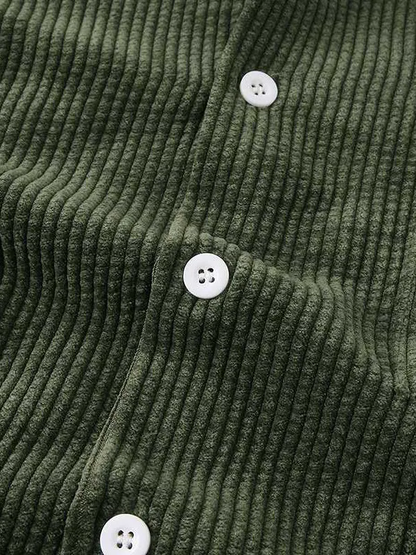 Corduroy Short Sleeve Shirts  Shorts Sets