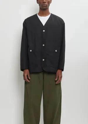 Cotton Linen Collarless Jacket