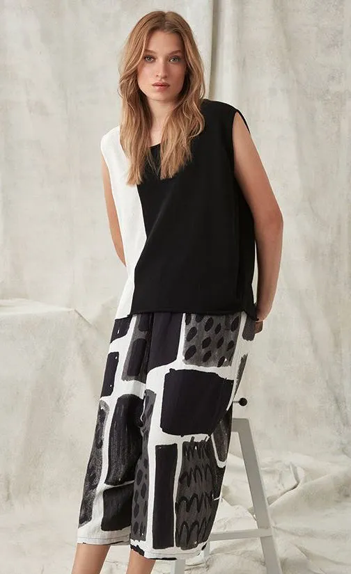 Crea Concept Black & White Print Pant