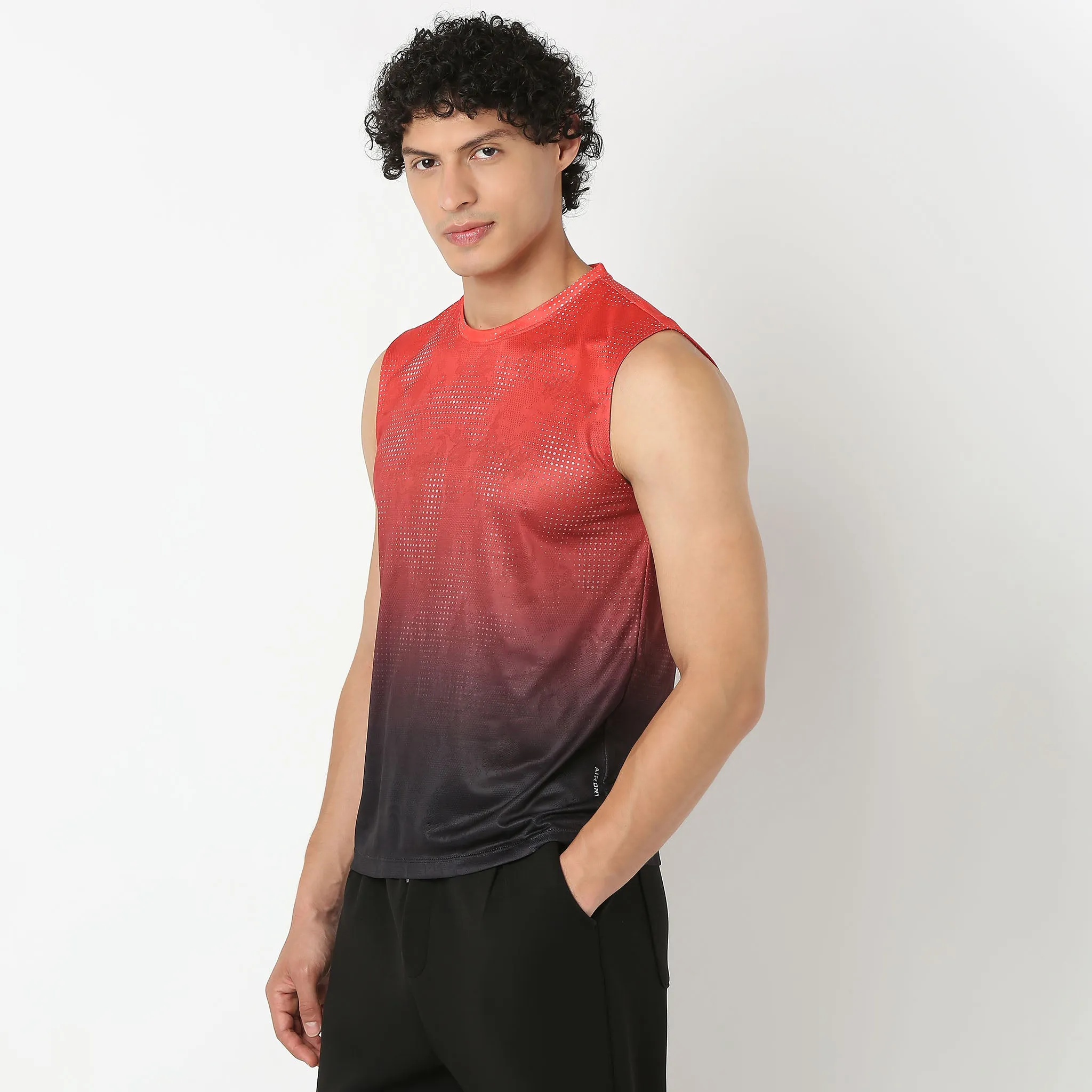 Crew Neck Sleeveless All Over Print Easy Dry - Fast Wicking - Breathable T-Shirt