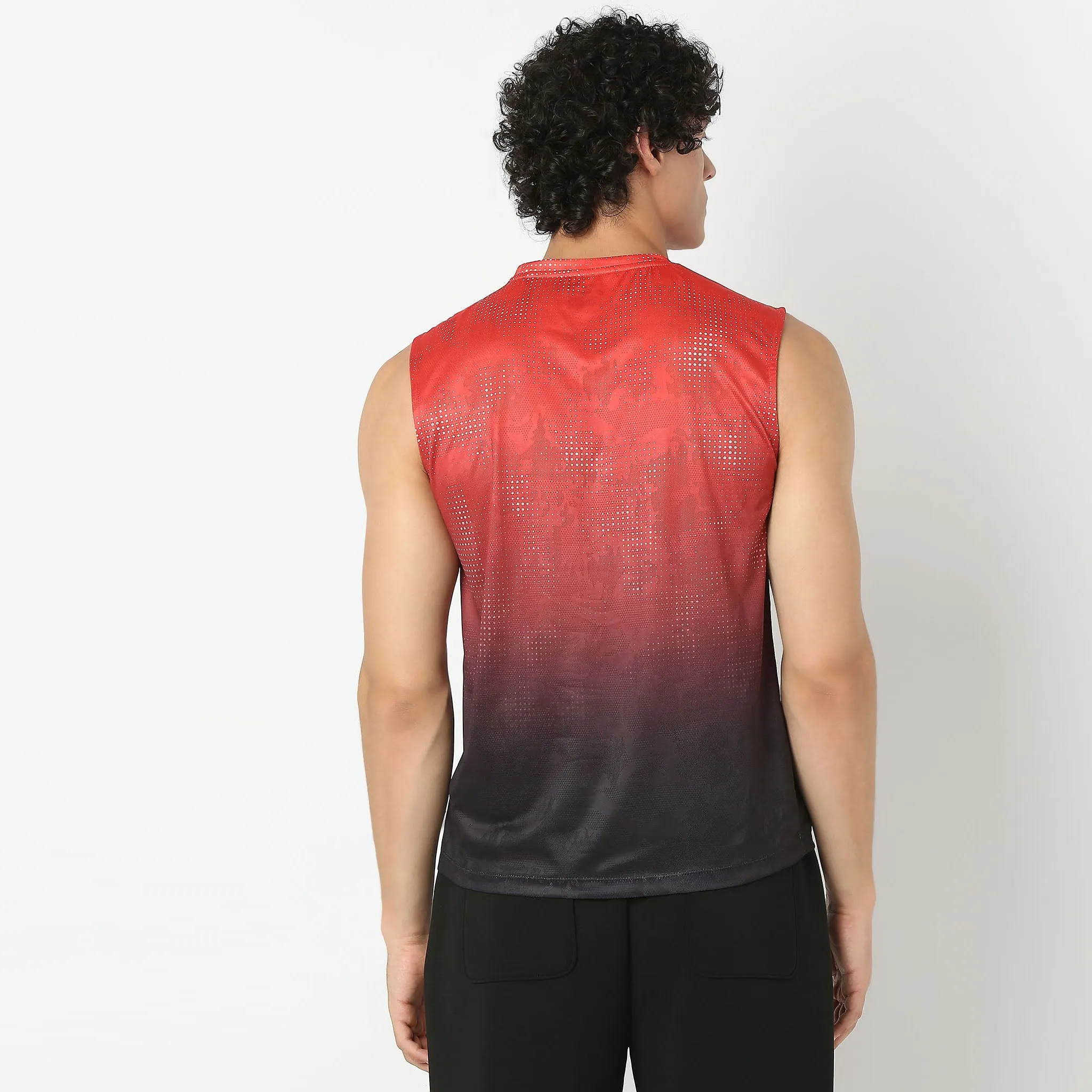 Crew Neck Sleeveless All Over Print Easy Dry - Fast Wicking - Breathable T-Shirt
