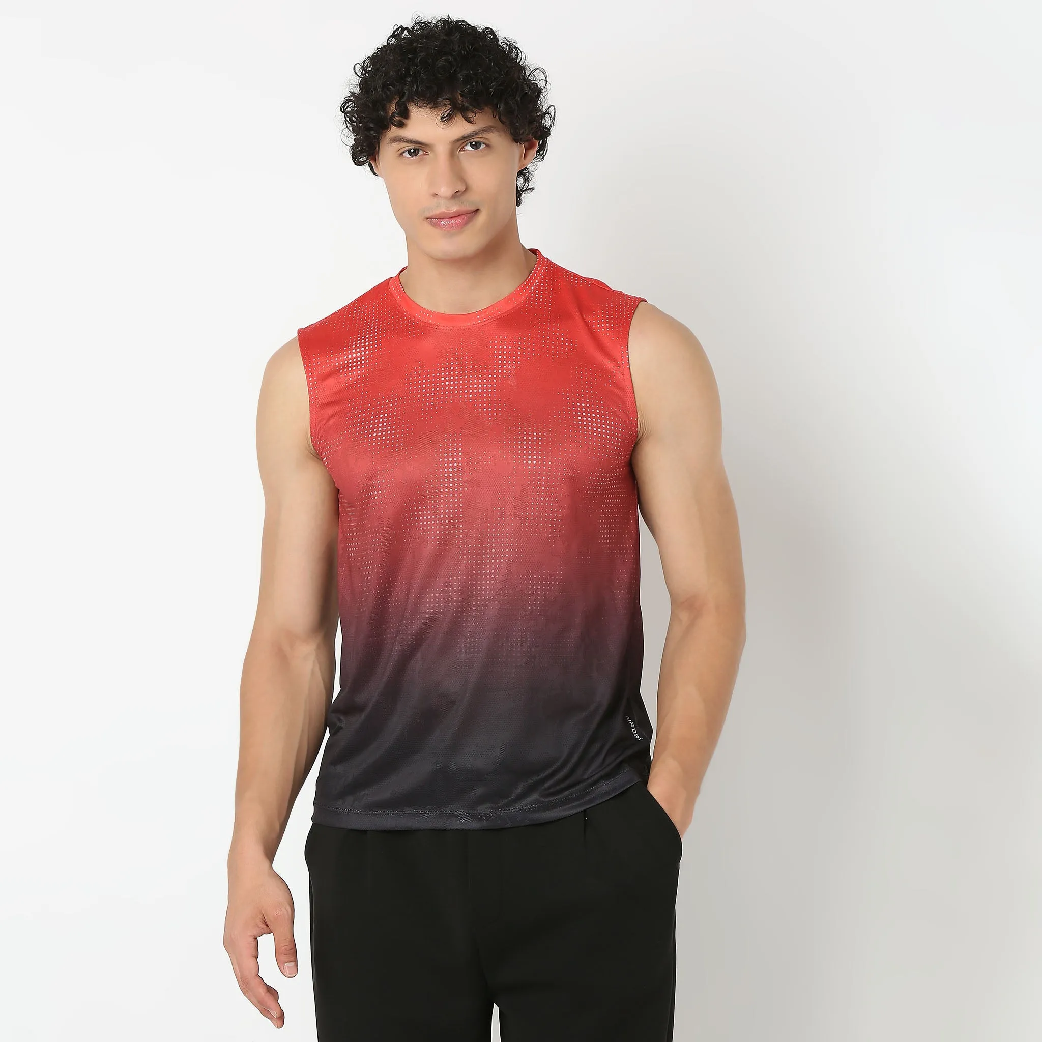 Crew Neck Sleeveless All Over Print Easy Dry - Fast Wicking - Breathable T-Shirt