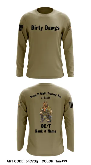 CUSTOM - 1-311th MP Platoon  Core Men's LS Performance Tee - bhC7Sq