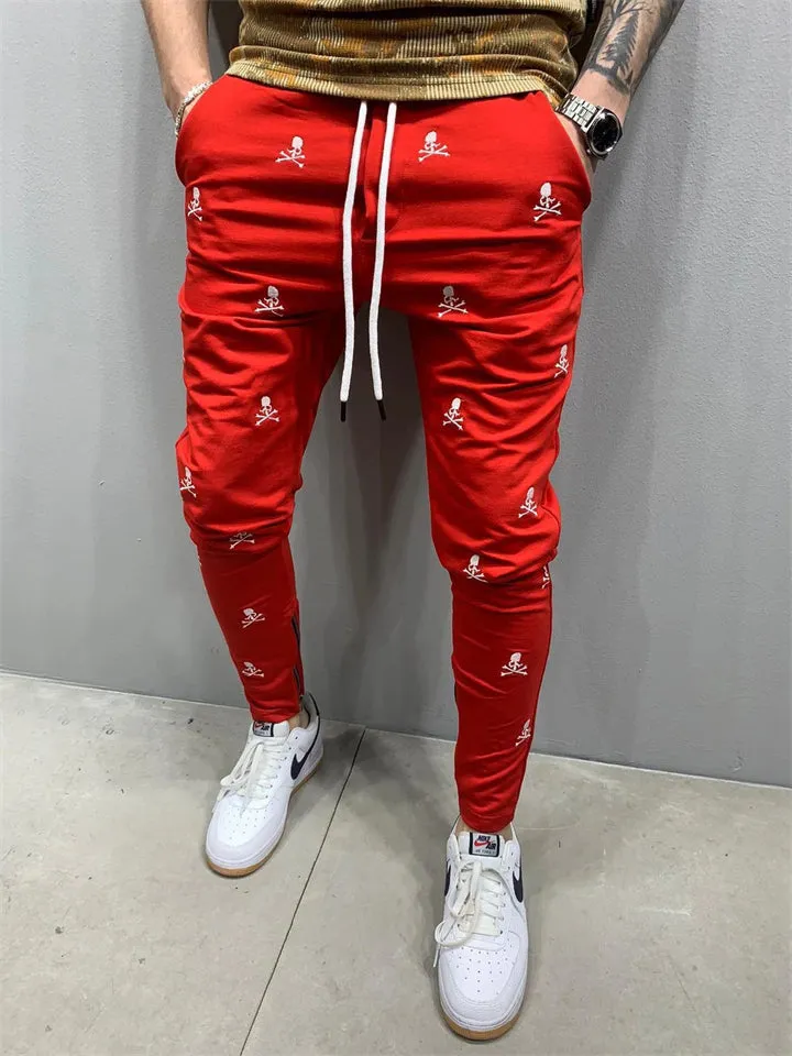 Death Skull Hip-Hop Slim Fit Drawstring Pants