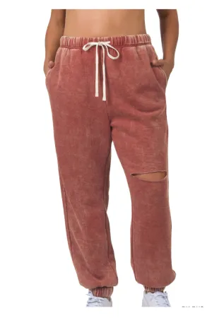 Distressed Rust Joggers