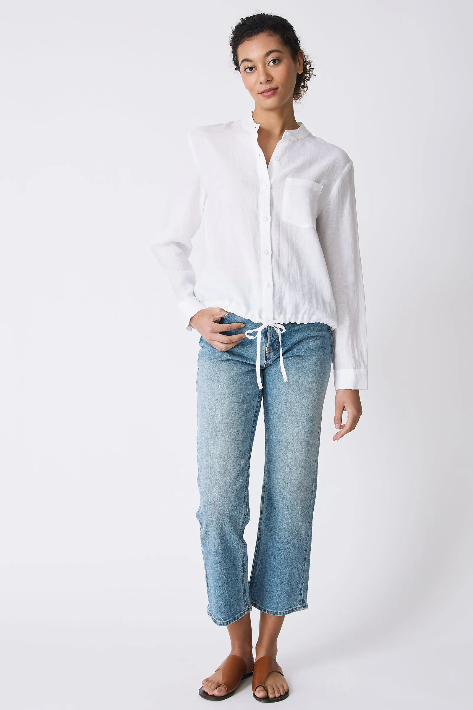 Ella Drawstring Shirt - White