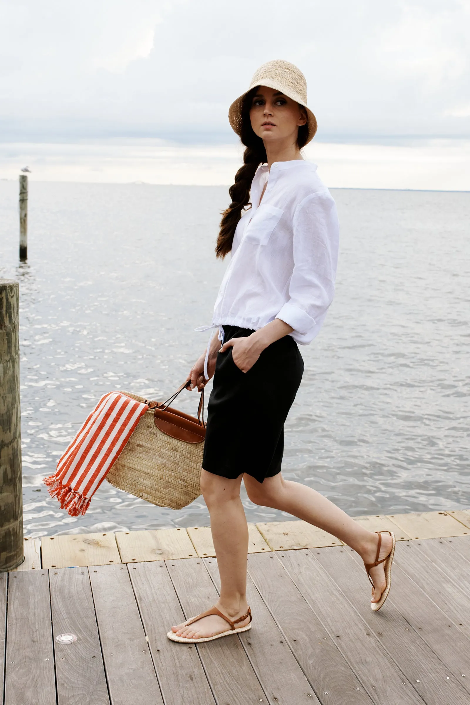 Ella Drawstring Shirt - White