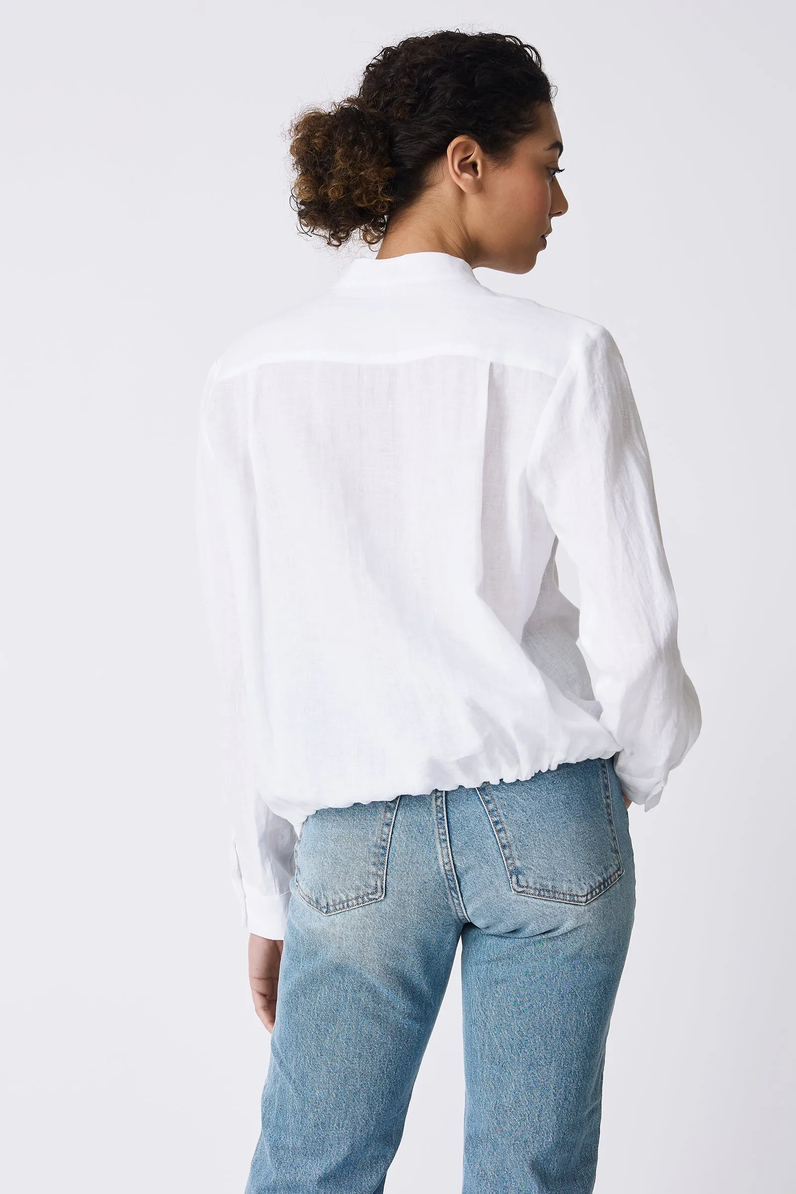 Ella Drawstring Shirt - White