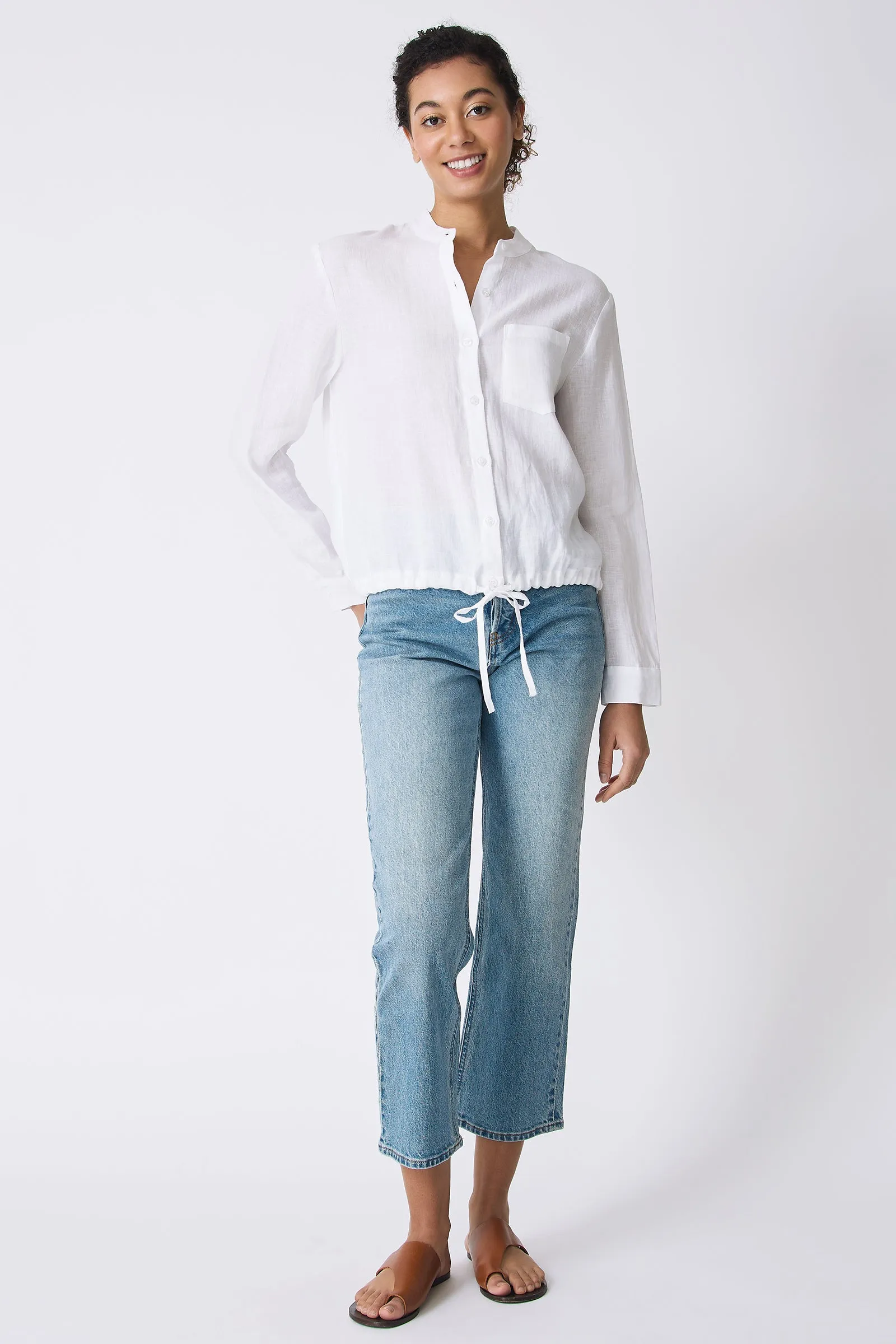 Ella Drawstring Shirt - White