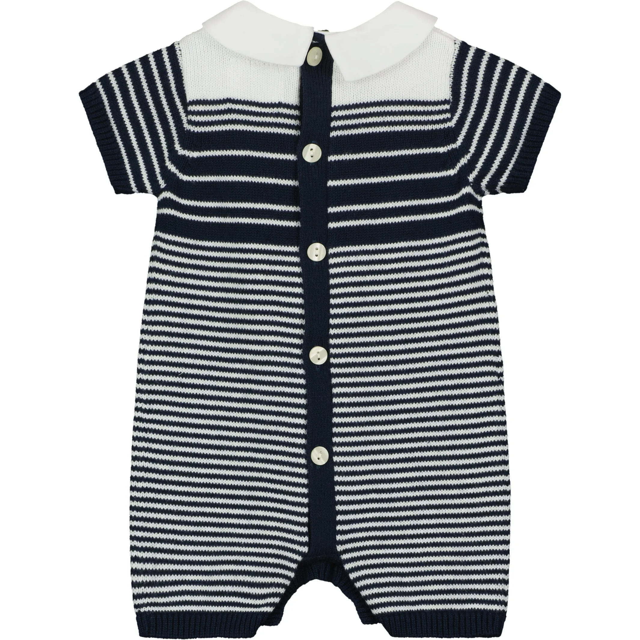 Fabian Navy Knitted Boys Romper