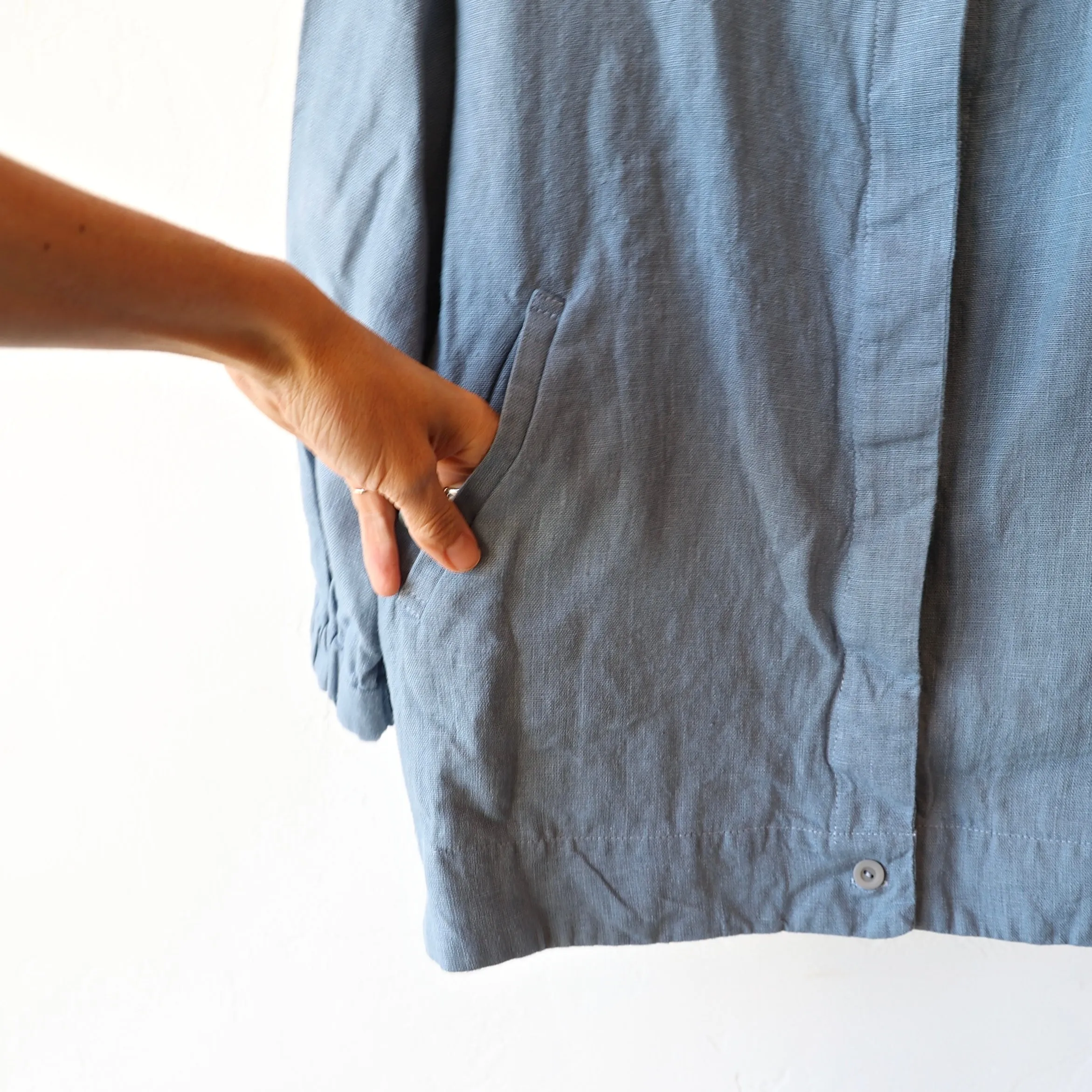 Fog Linen Easy Jacket - Cloud Blue