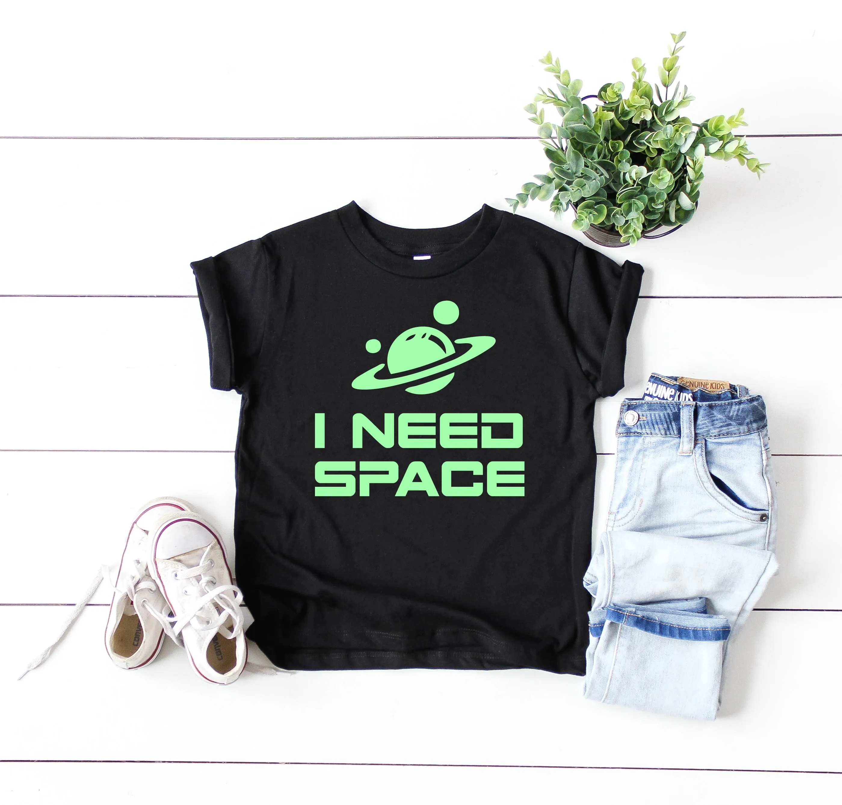 I Need Space Glow Shirt  | Kids Glow In The Dark Shirt