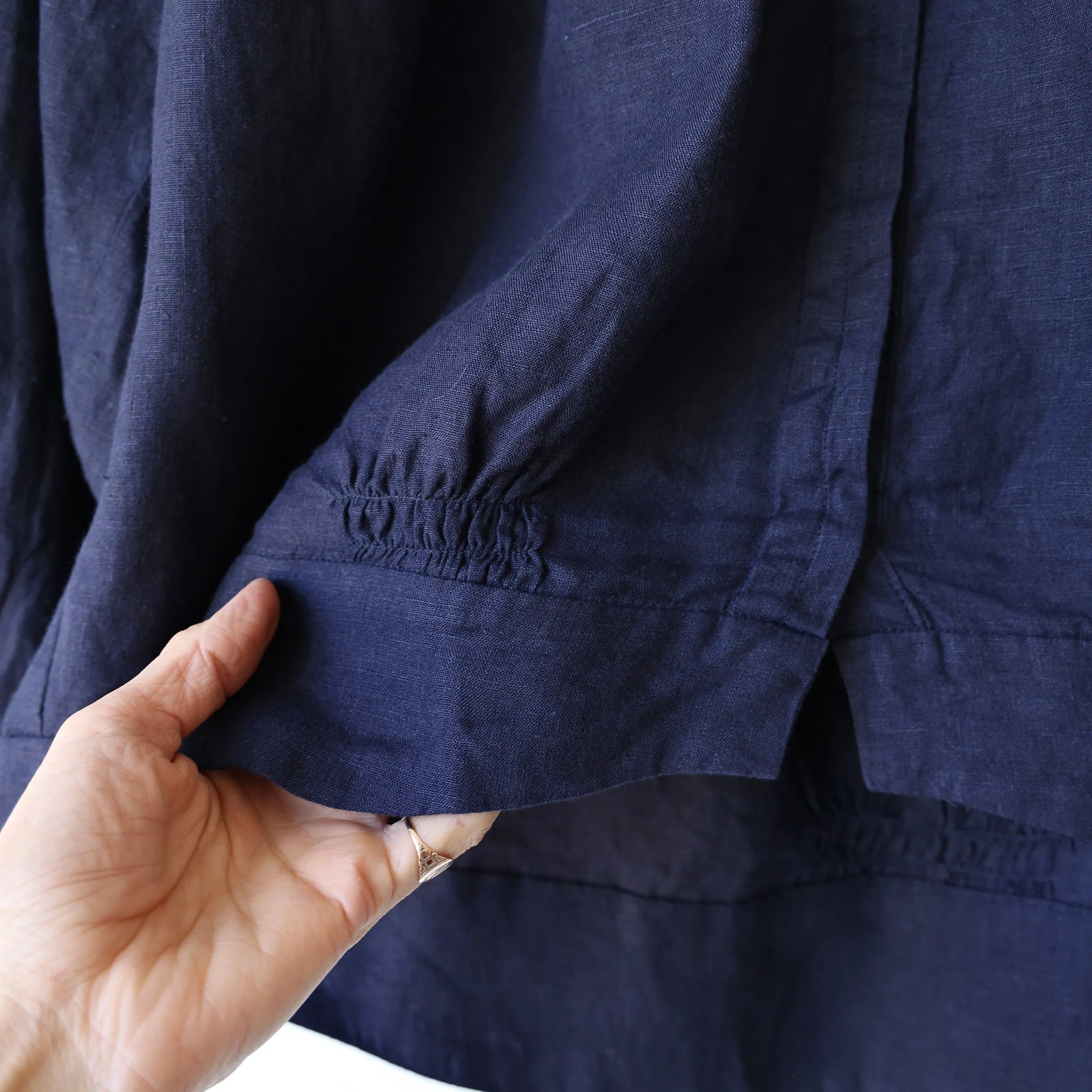 Ichi Antiquités Linen Blouse - Navy