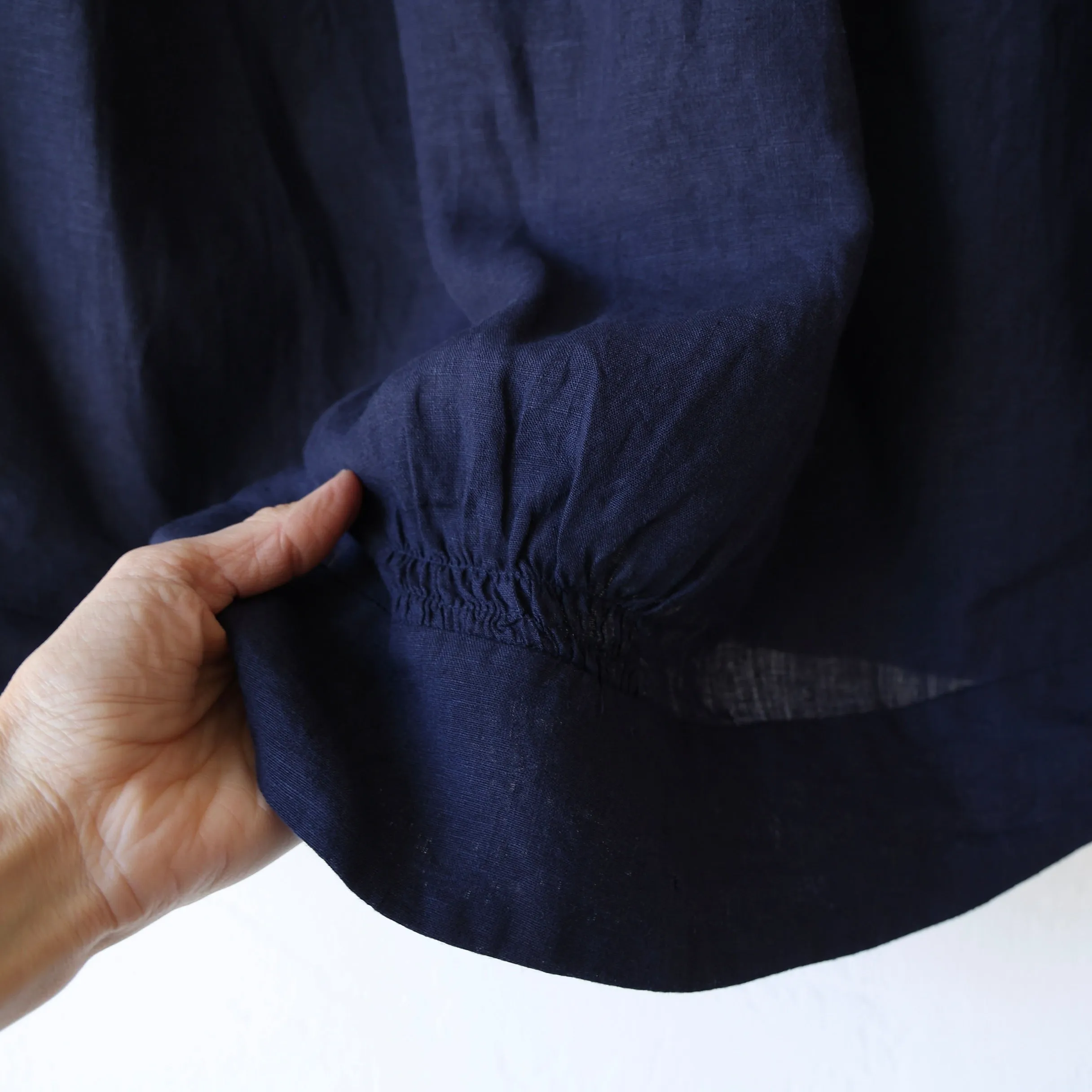 Ichi Antiquités Linen Blouse - Navy