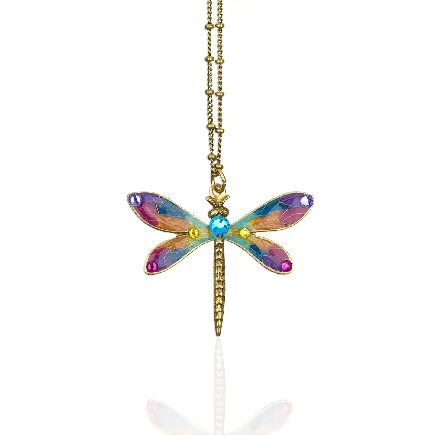 Iridiana Crystal Dragonfly Necklace
