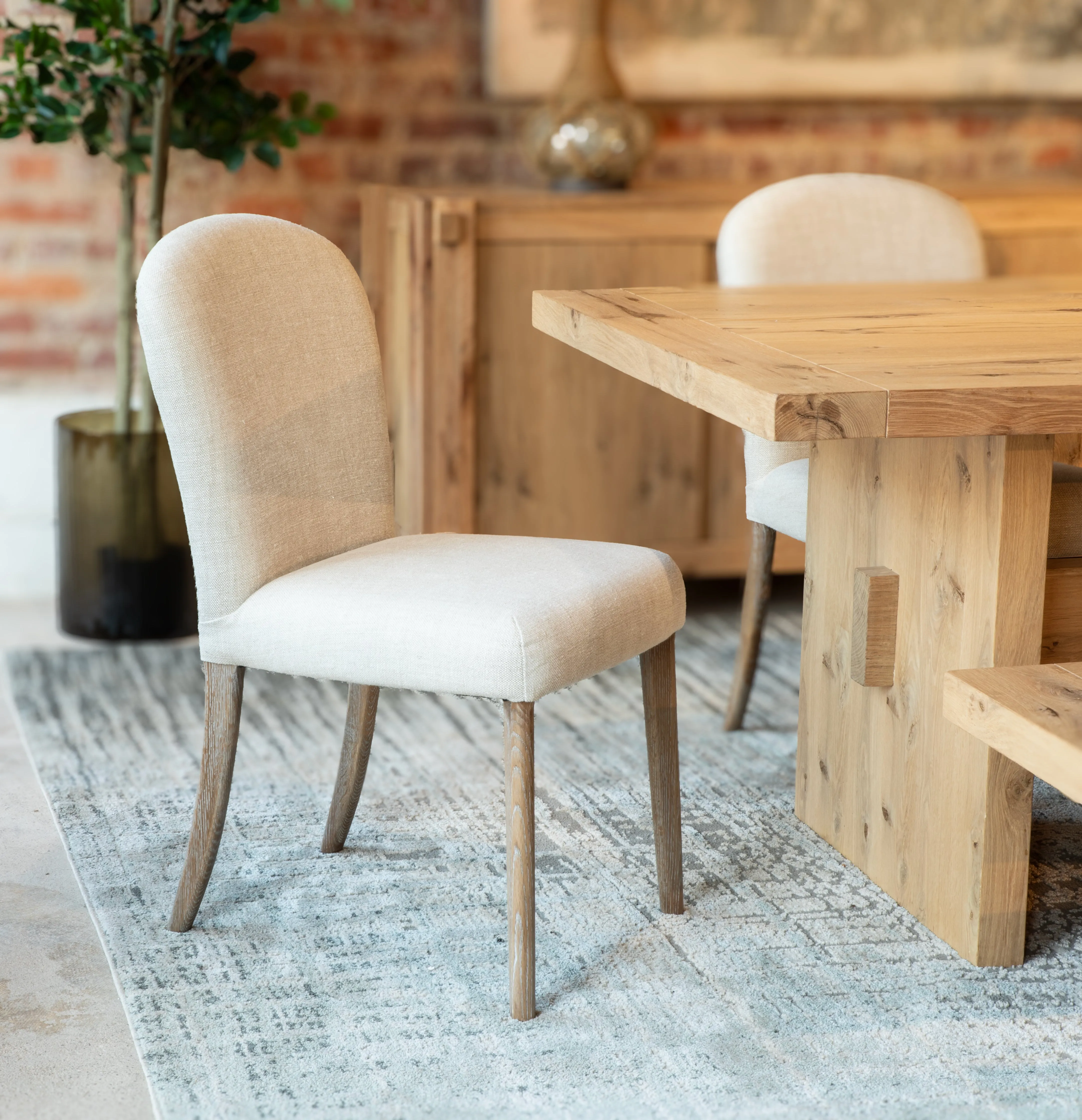 Jessie Dining Chair Beige Linen
