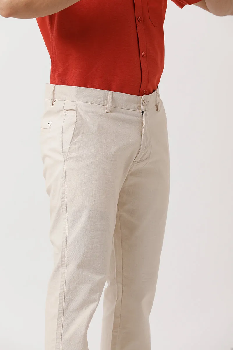Kansas - Cream White Trouser For Men | Ariser