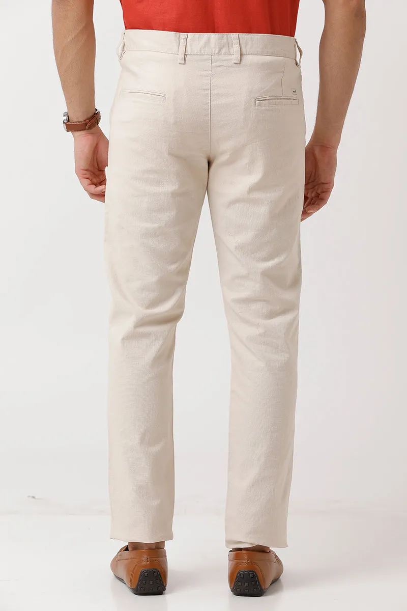 Kansas - Cream White Trouser For Men | Ariser