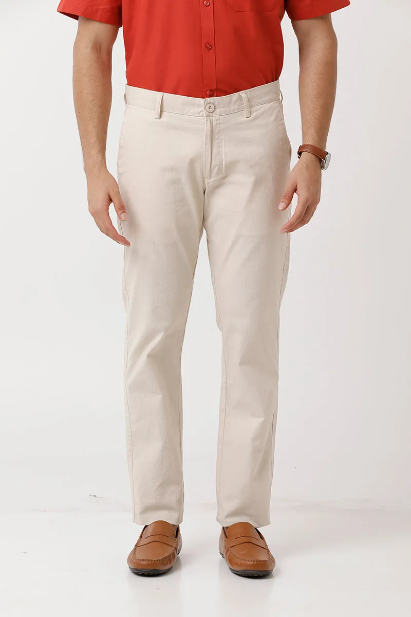 Kansas - Cream White Trouser For Men | Ariser