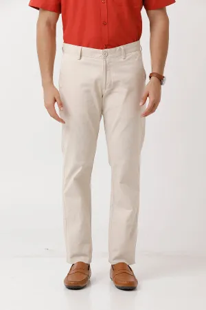 Kansas - Cream White Trouser For Men | Ariser