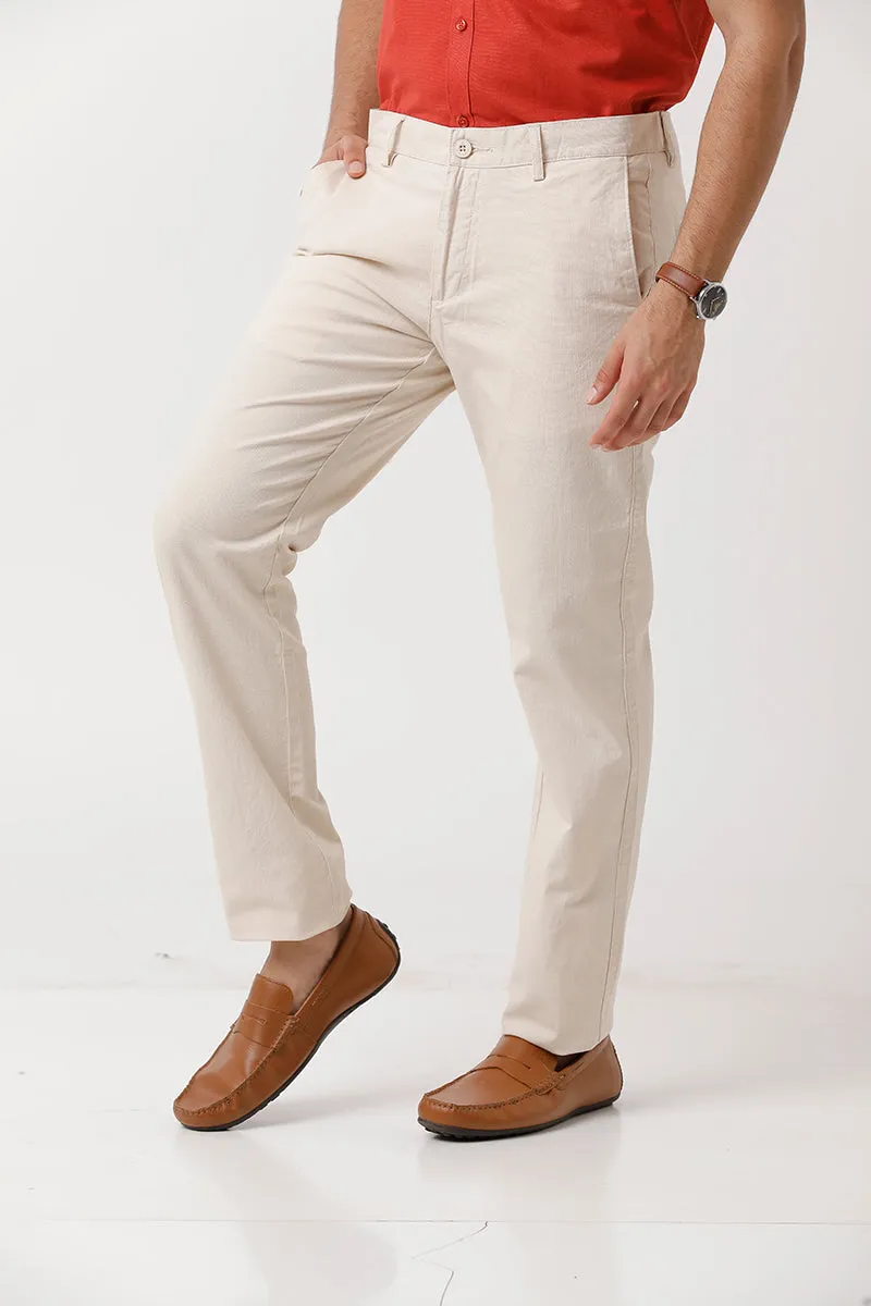 Kansas - Cream White Trouser For Men | Ariser