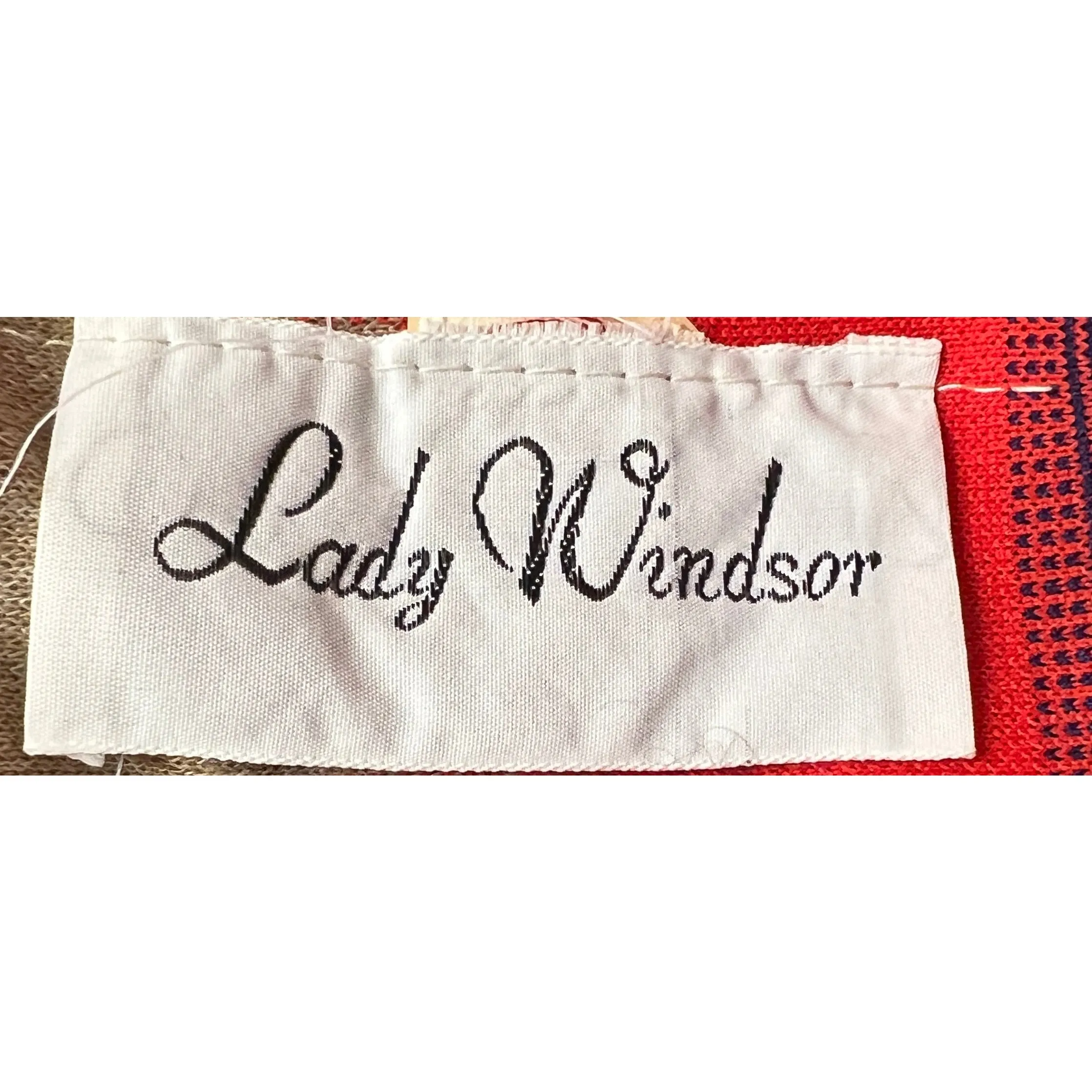 Lady Windsor (Kay Windsor) 1970s Shirt Dress NWT Chevron Pattern Red Blue Tan L