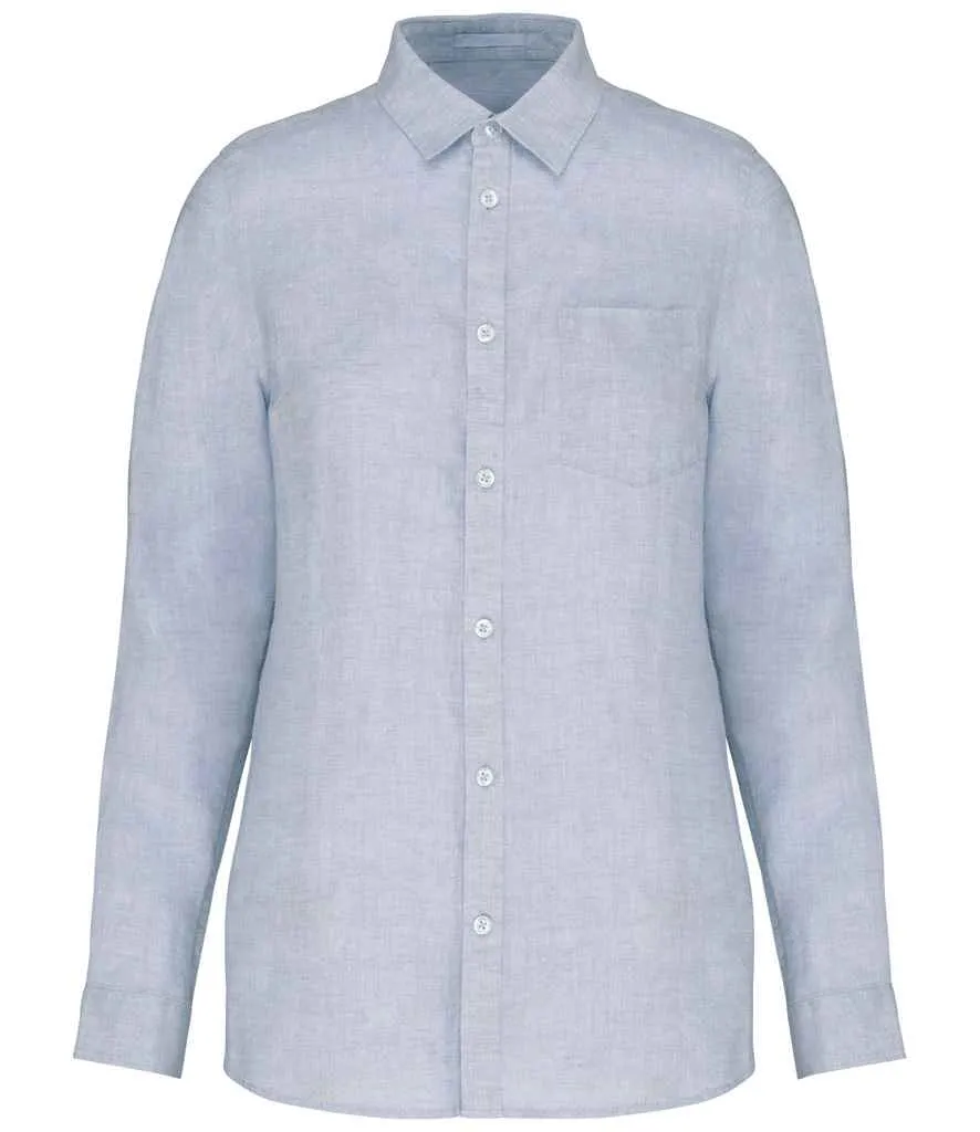 Linen Long Sleeve Shirt: Womens