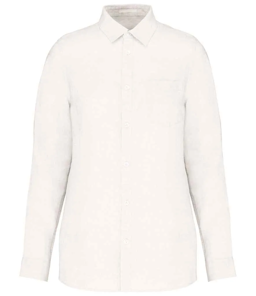 Linen Long Sleeve Shirt: Womens
