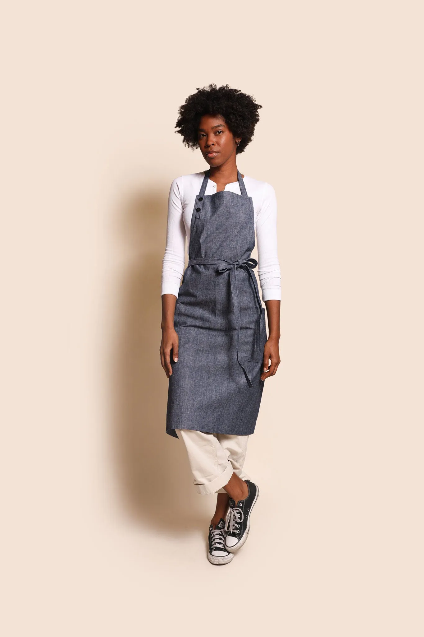 Lyon Bib Apron ⏤ Charcoal Blue
