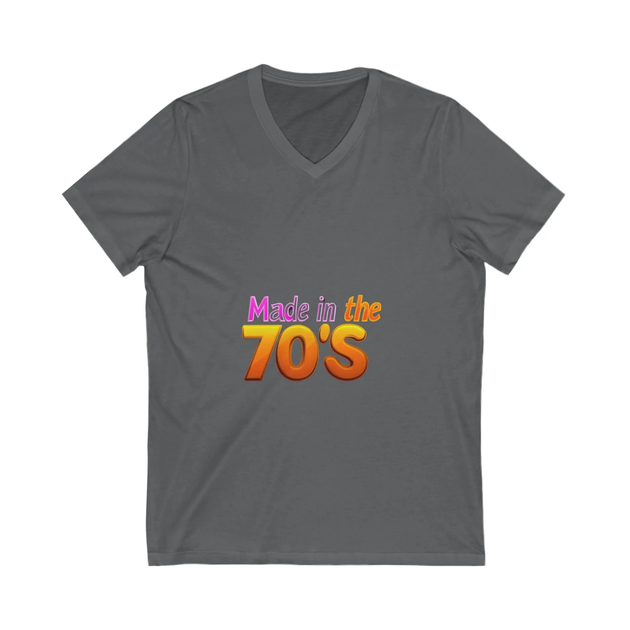 Made in the 70's Retro V-Neck T-Shirt | Vintage Birthday Gift | 70s Gradient Design