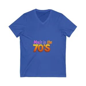 Made in the 70's Retro V-Neck T-Shirt | Vintage Birthday Gift | 70s Gradient Design