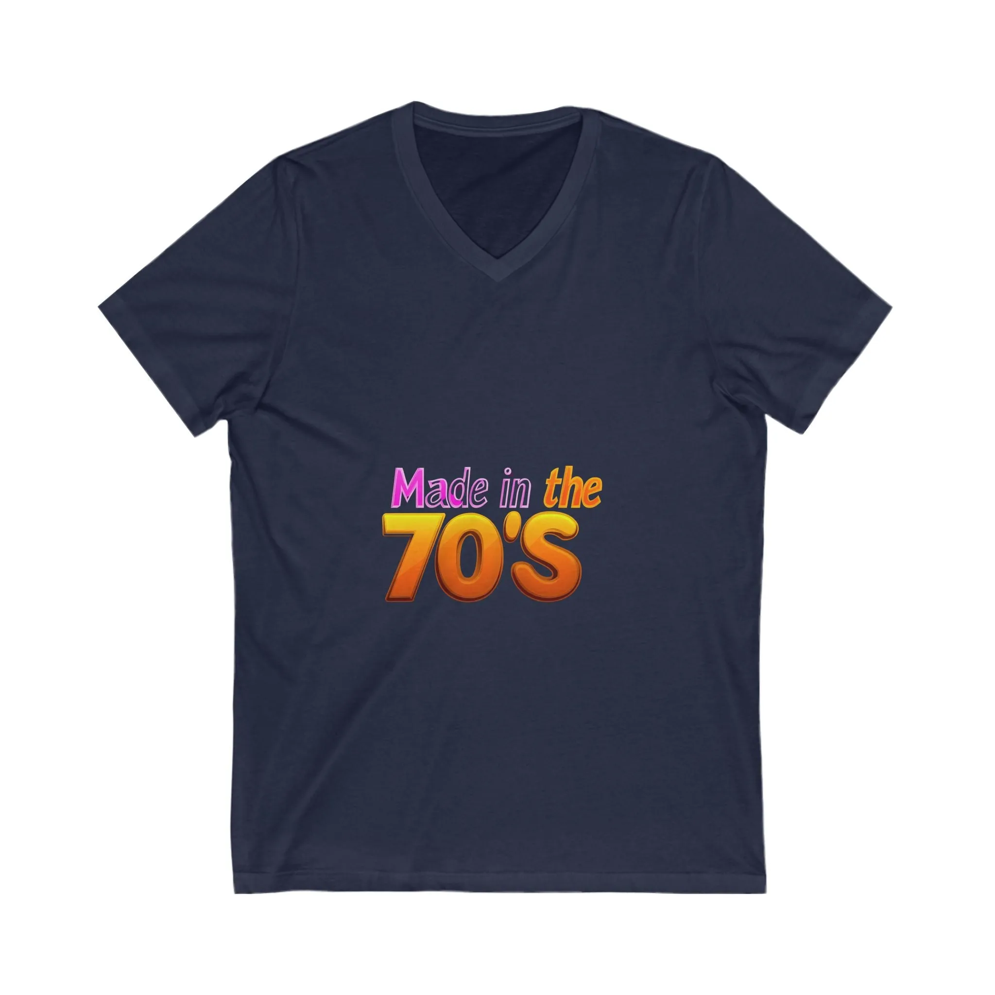Made in the 70's Retro V-Neck T-Shirt | Vintage Birthday Gift | 70s Gradient Design