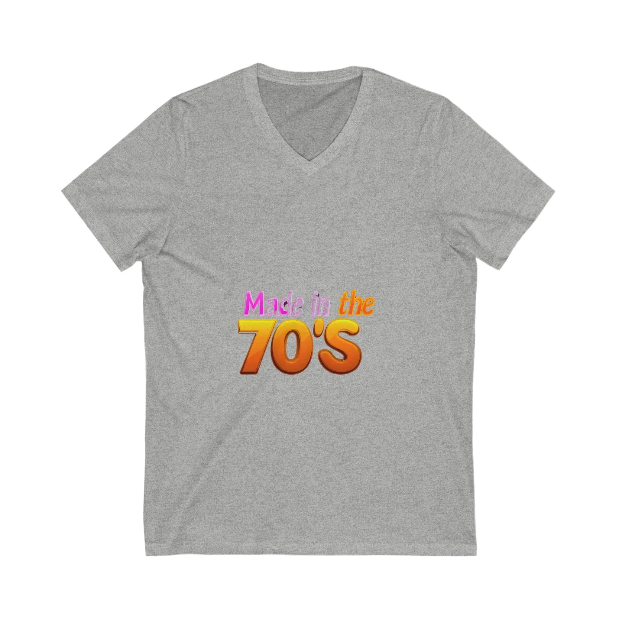 Made in the 70's Retro V-Neck T-Shirt | Vintage Birthday Gift | 70s Gradient Design