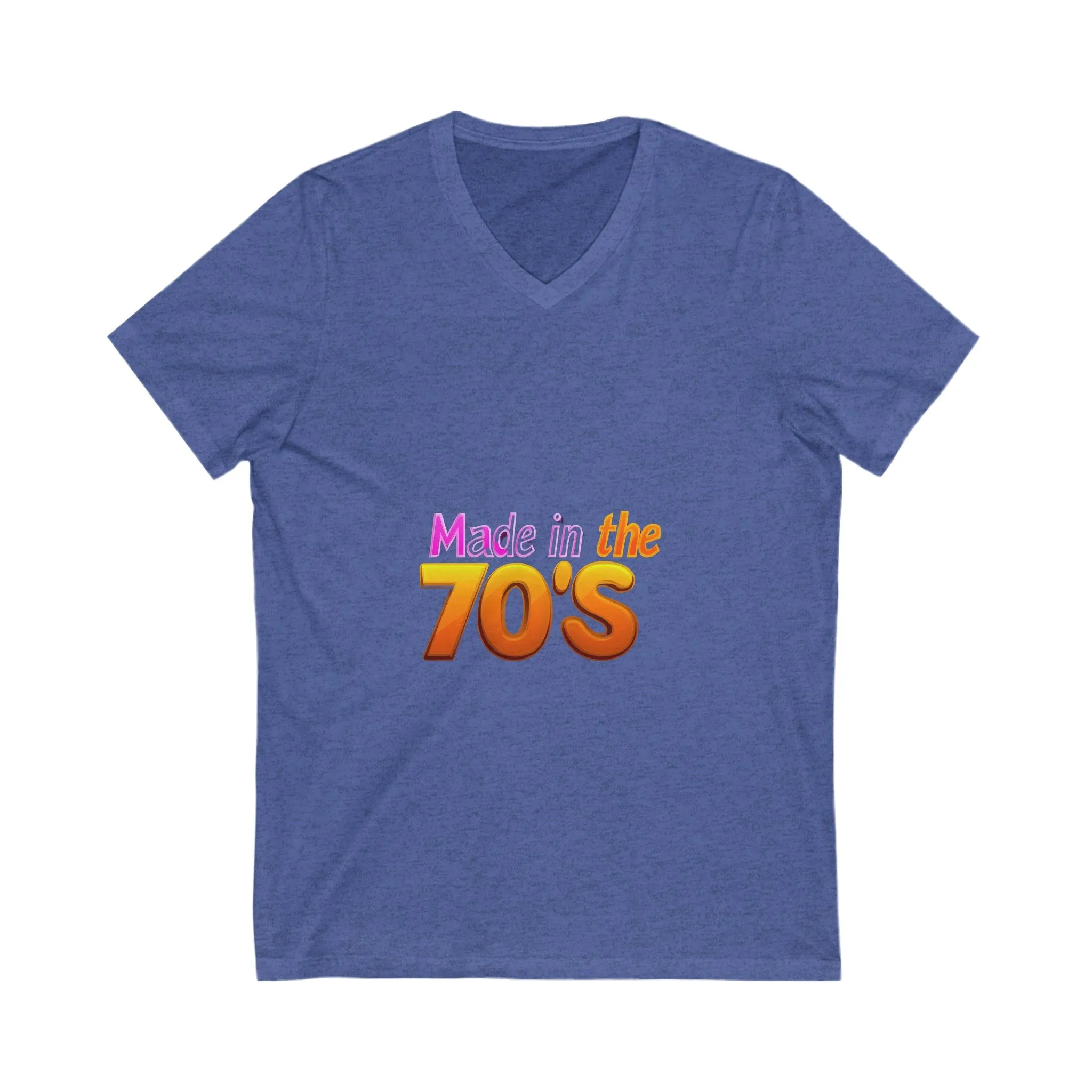 Made in the 70's Retro V-Neck T-Shirt | Vintage Birthday Gift | 70s Gradient Design