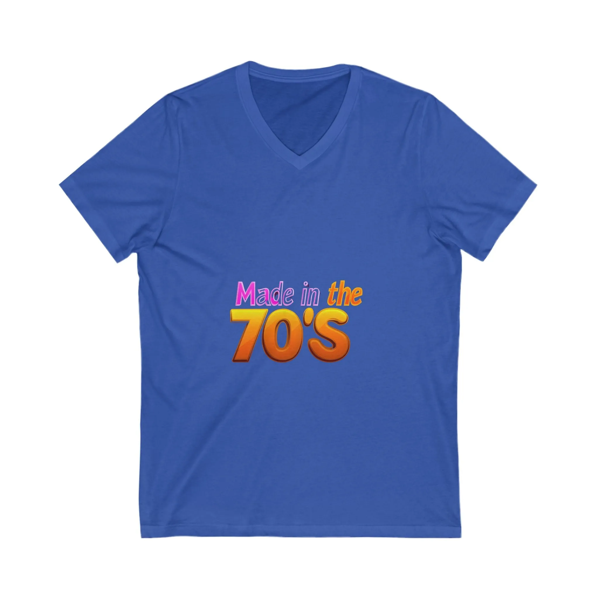 Made in the 70's Retro V-Neck T-Shirt | Vintage Birthday Gift | 70s Gradient Design