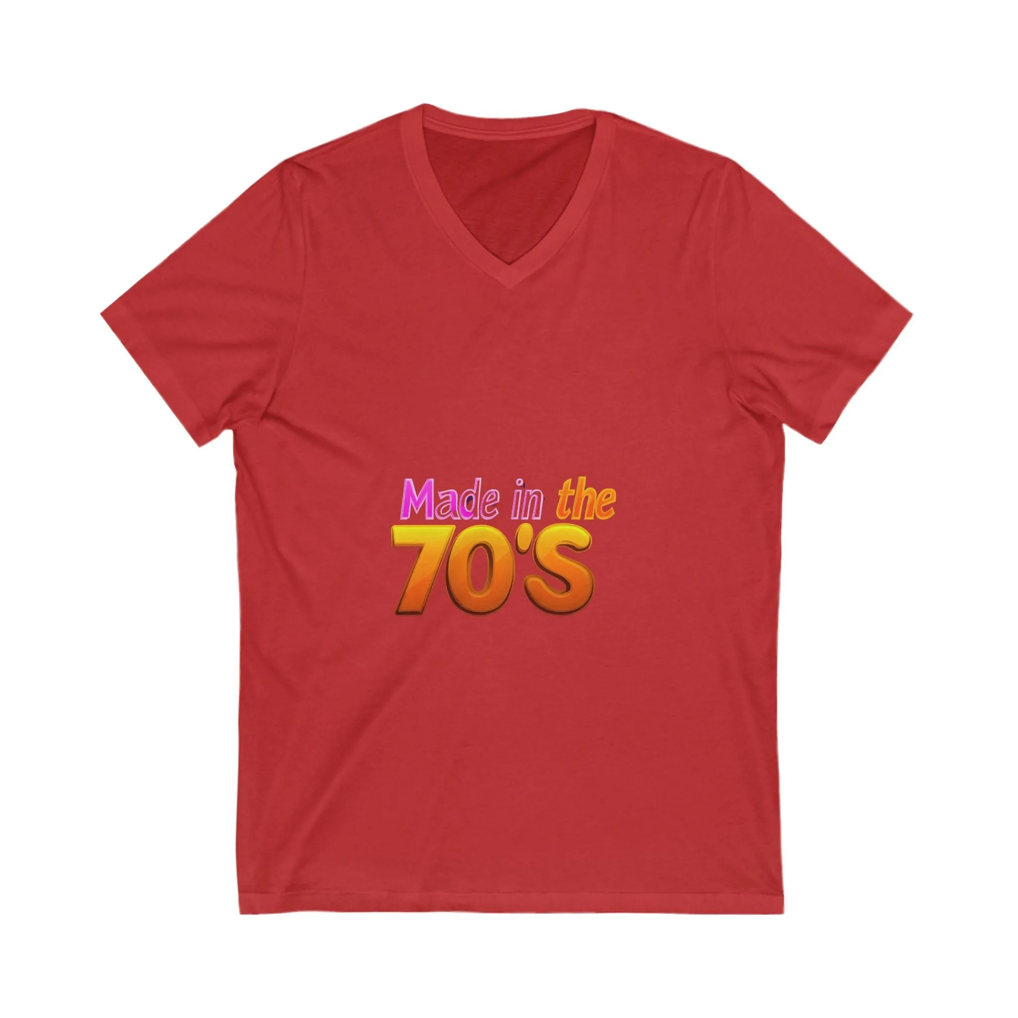 Made in the 70's Retro V-Neck T-Shirt | Vintage Birthday Gift | 70s Gradient Design