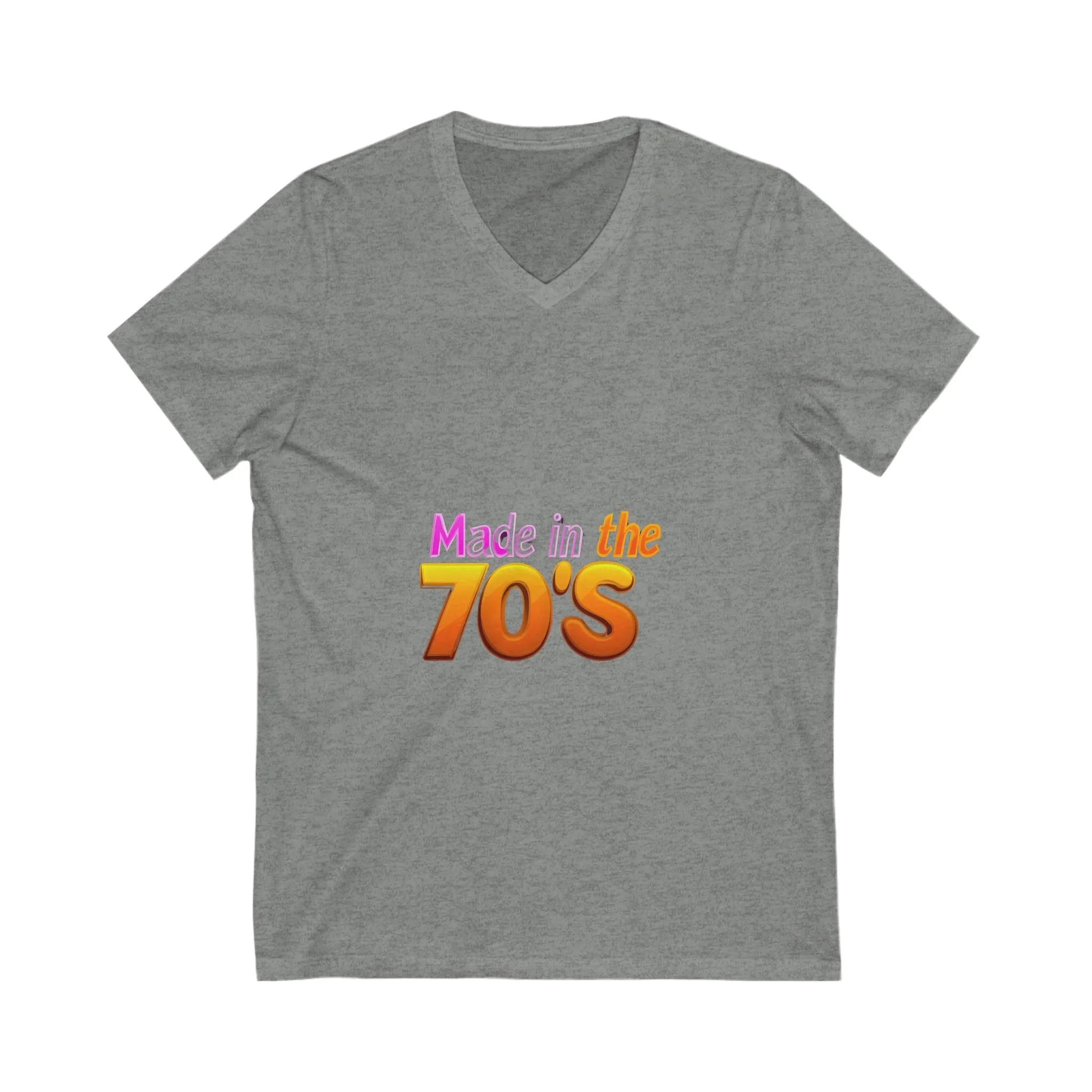 Made in the 70's Retro V-Neck T-Shirt | Vintage Birthday Gift | 70s Gradient Design