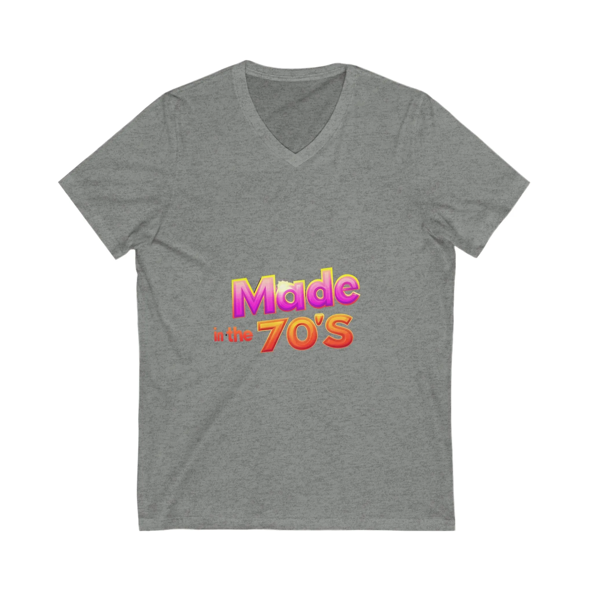 Made in the 70's V-Neck T-Shirt | Retro Metallic Design | Vintage Birthday Gift