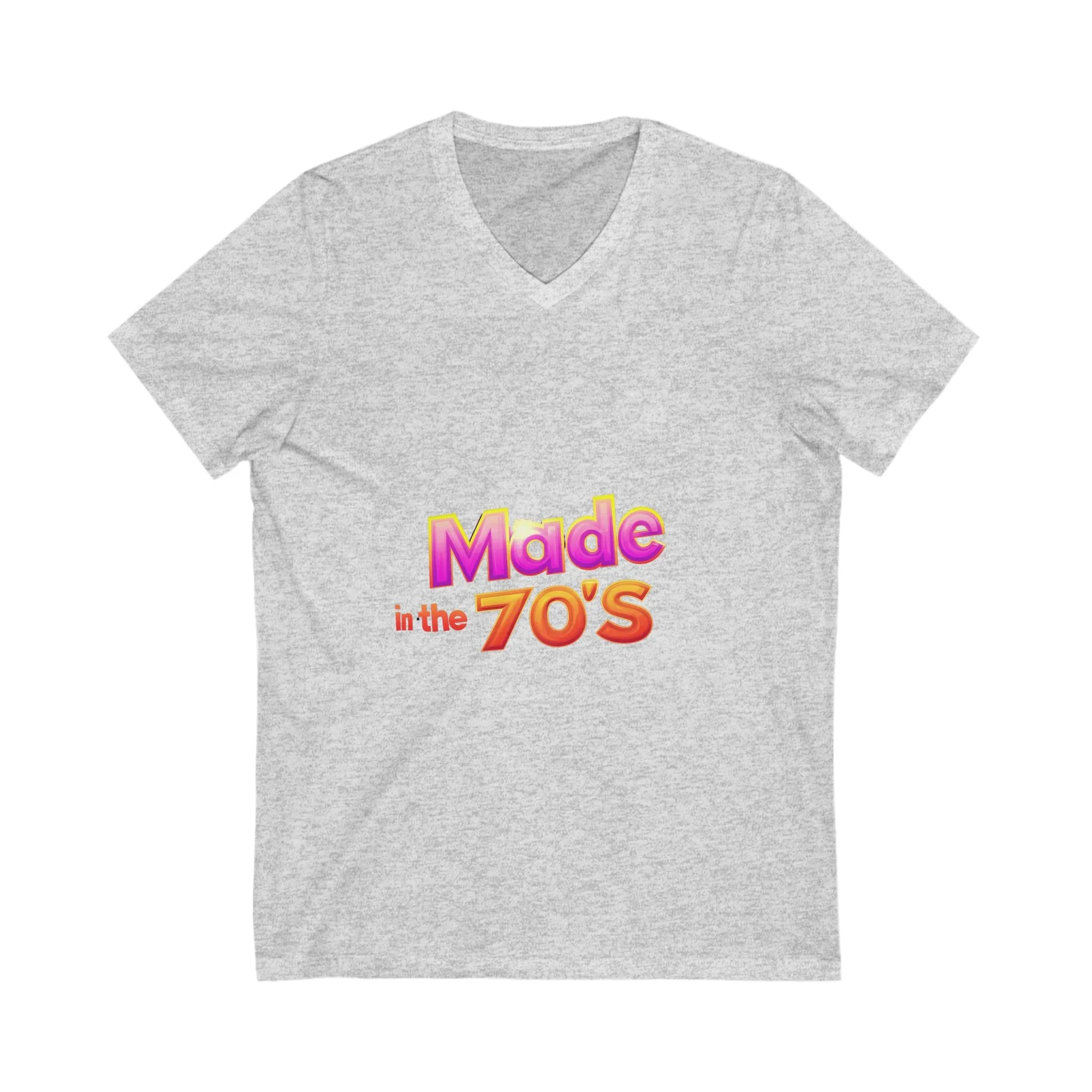 Made in the 70's V-Neck T-Shirt | Retro Metallic Design | Vintage Birthday Gift