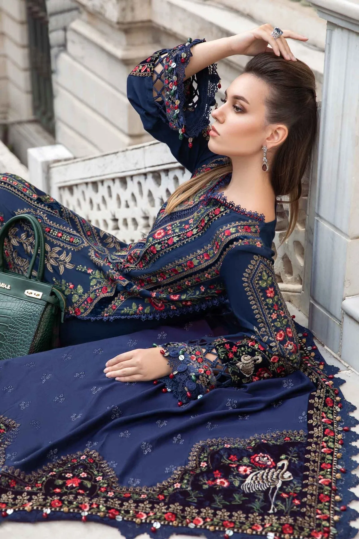 Maria.B | Linen Collection '23 | Navy Blue DL-1109