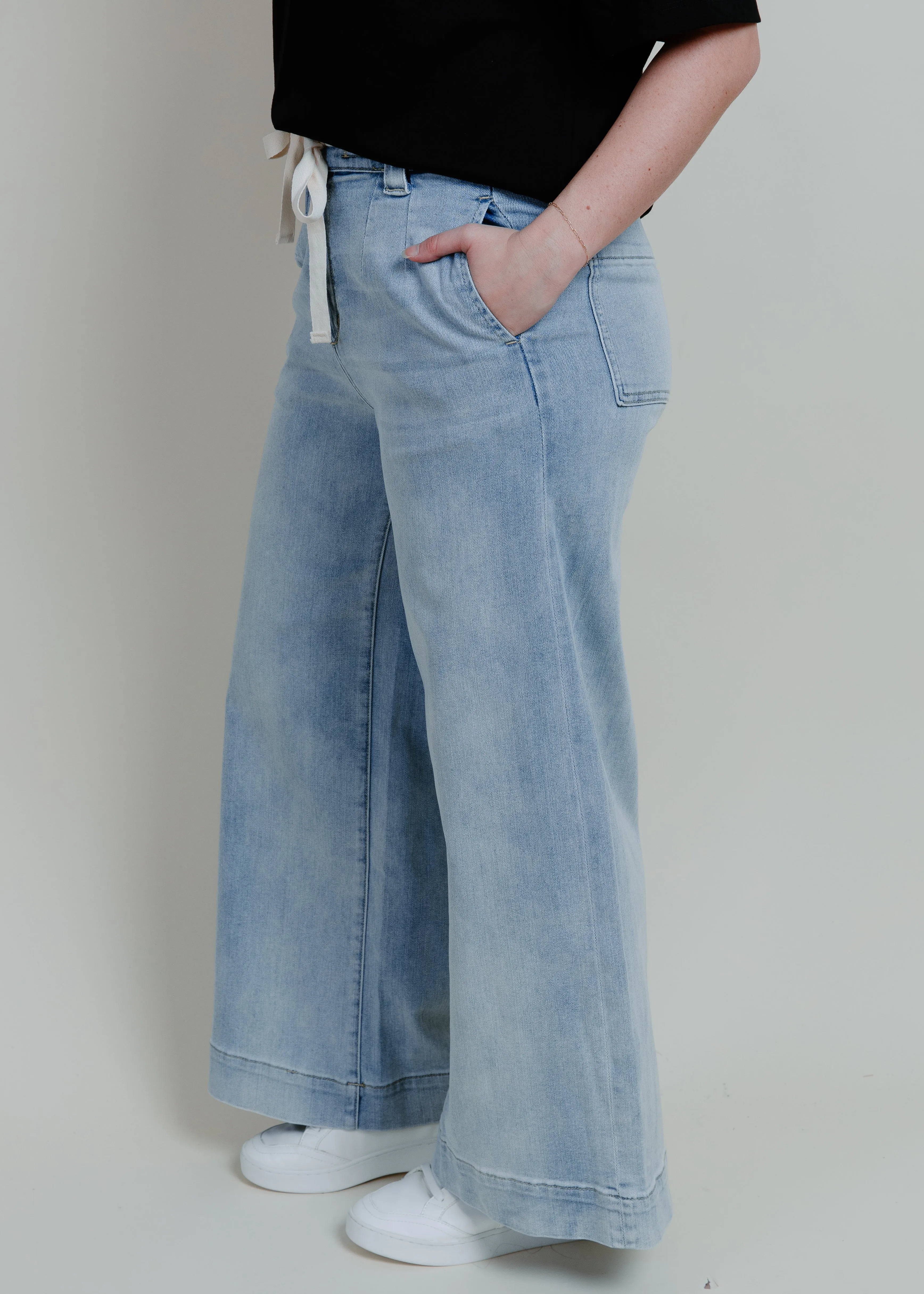 May Tie Front Denim Pants