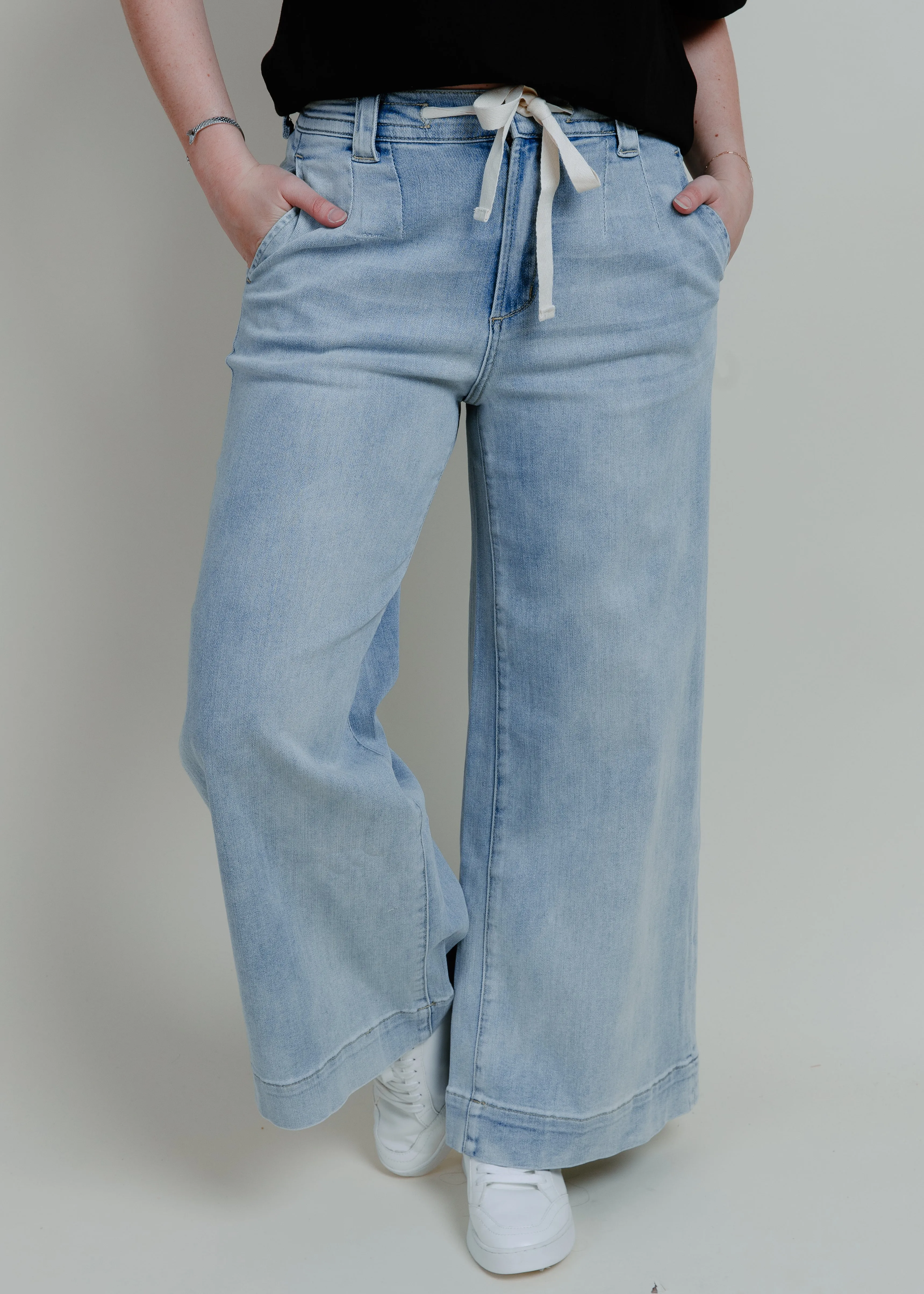 May Tie Front Denim Pants