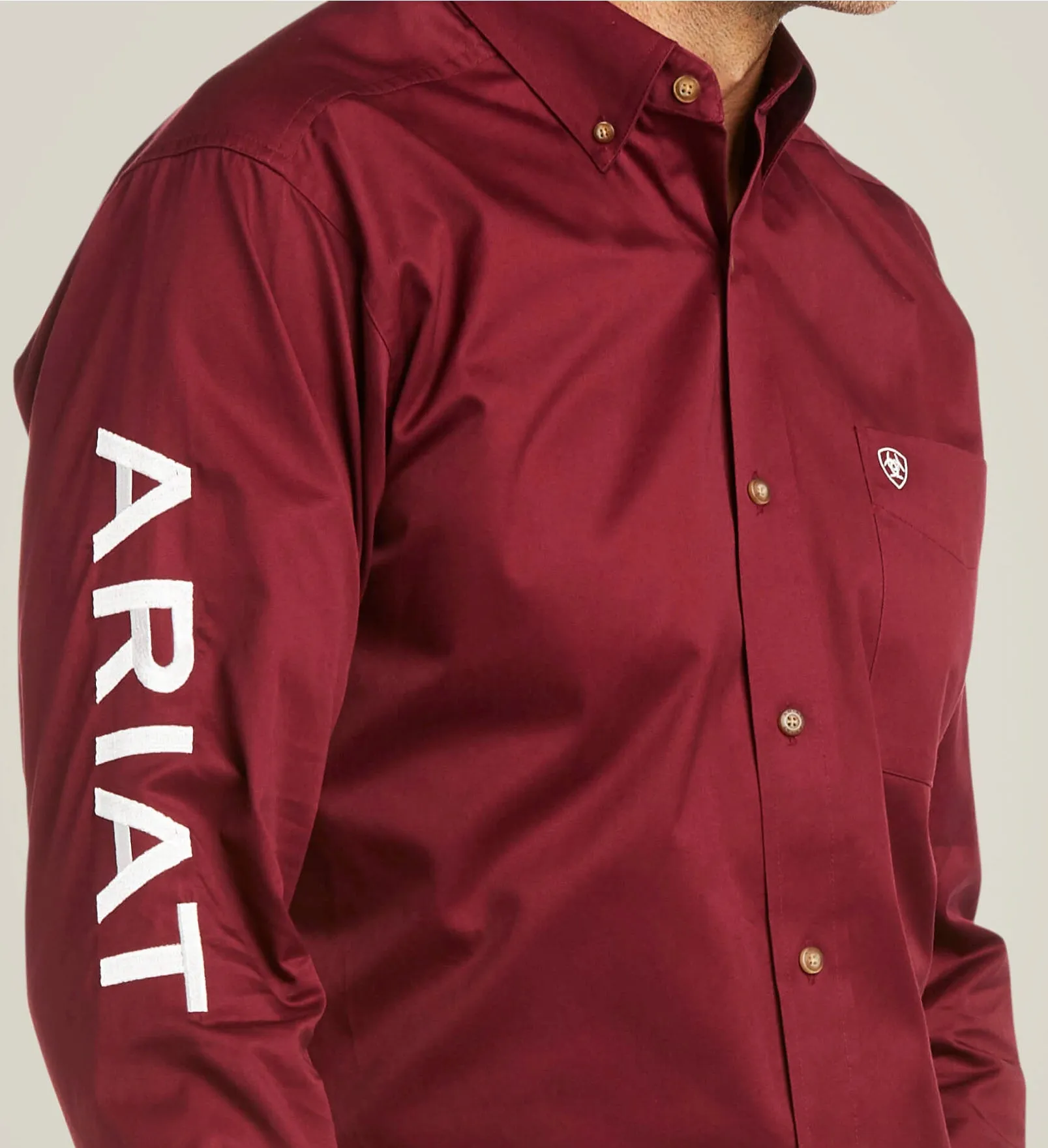 Men’s Ariat Burgundy Letter Fitted Shirt