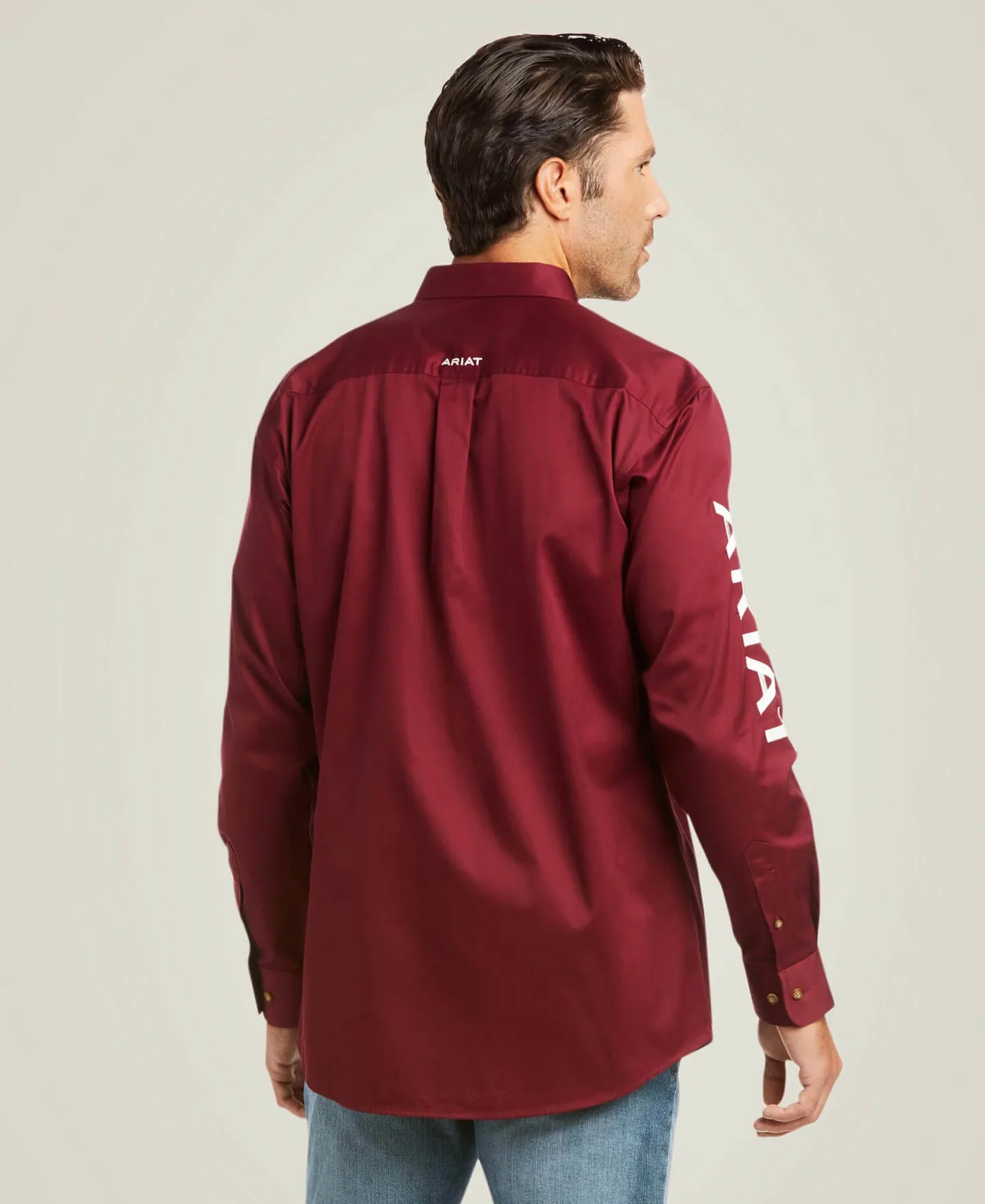 Men’s Ariat Burgundy Letter Fitted Shirt